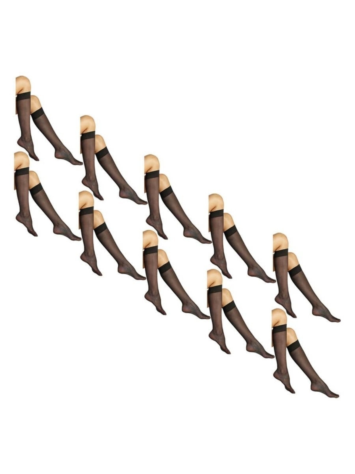 Imagem principal Kit 10 Pares de Meias 3/4 Fio 15 com Elastano Loba Lupo preto