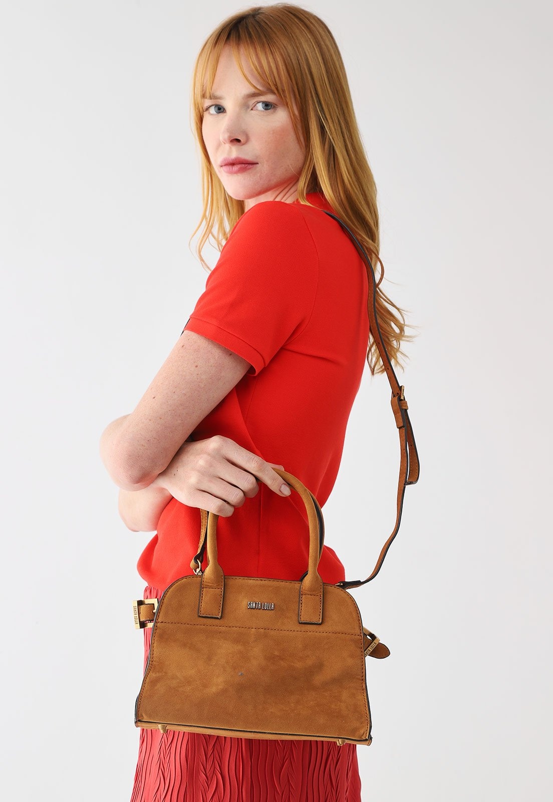 Imagem principal Bolsa Feminina Santa Lolla Média Logo Metal Santa Lolla caramelo