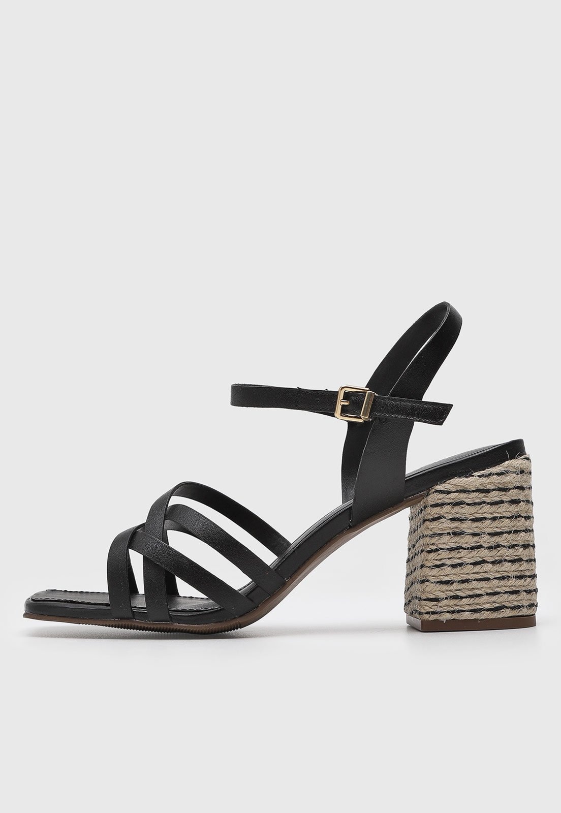 Imagem principal Sandália Feminina Loucos e Santos Salto Bloco Corda Preta Loucos e Santos preto