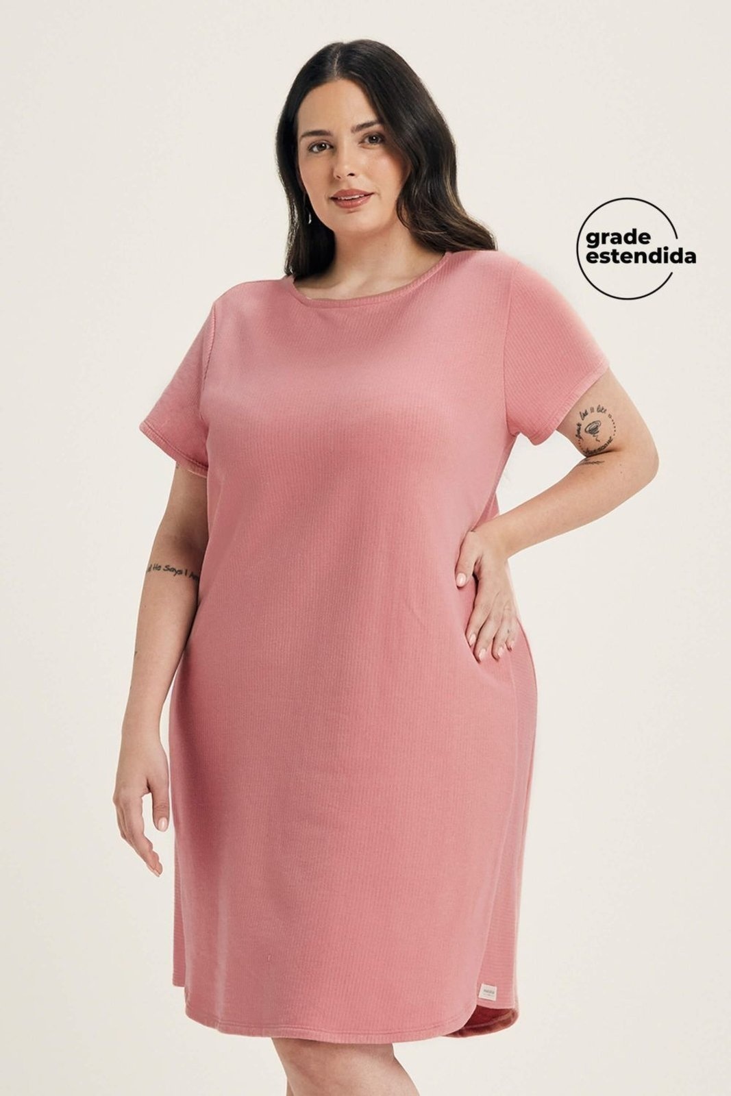 Imagem principal Vestido Feminino Moletom Canelado Comfy Marialícia Marialícia rosa
