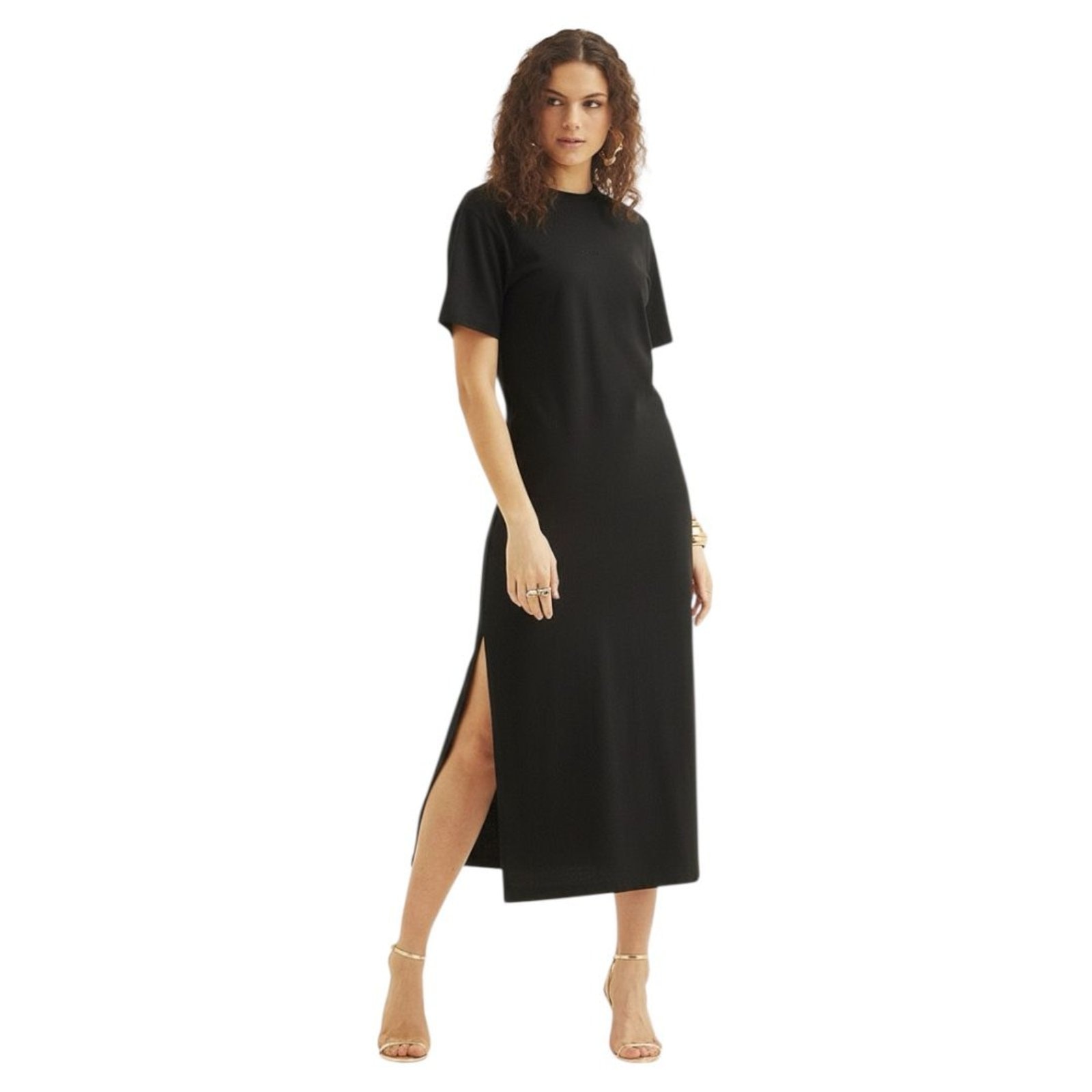 Imagem principal Vestido Midi T-shirt Dress Com Fenda Triton Triton preto