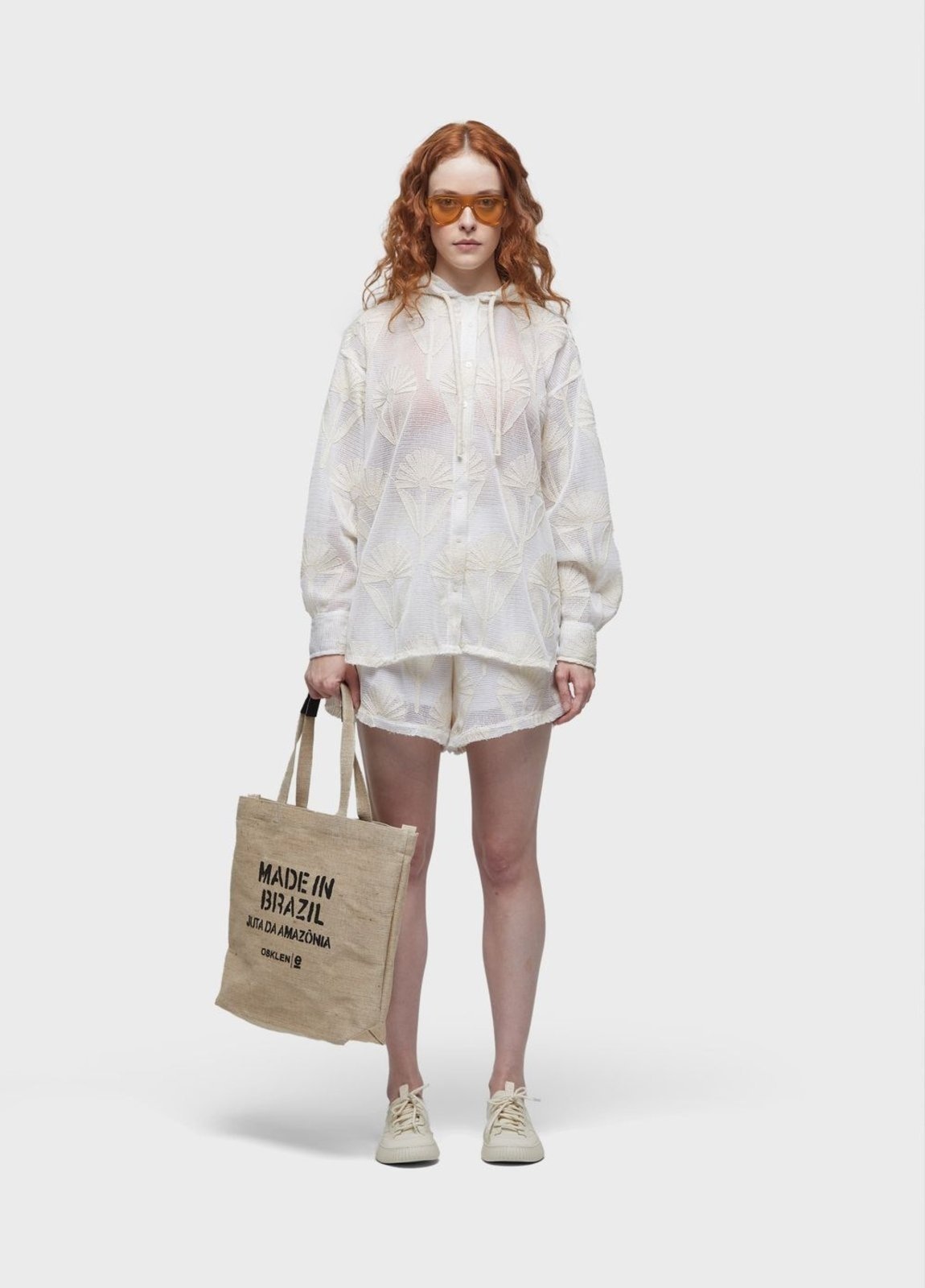 Imagem principal Short tela bordada Osklen off-white