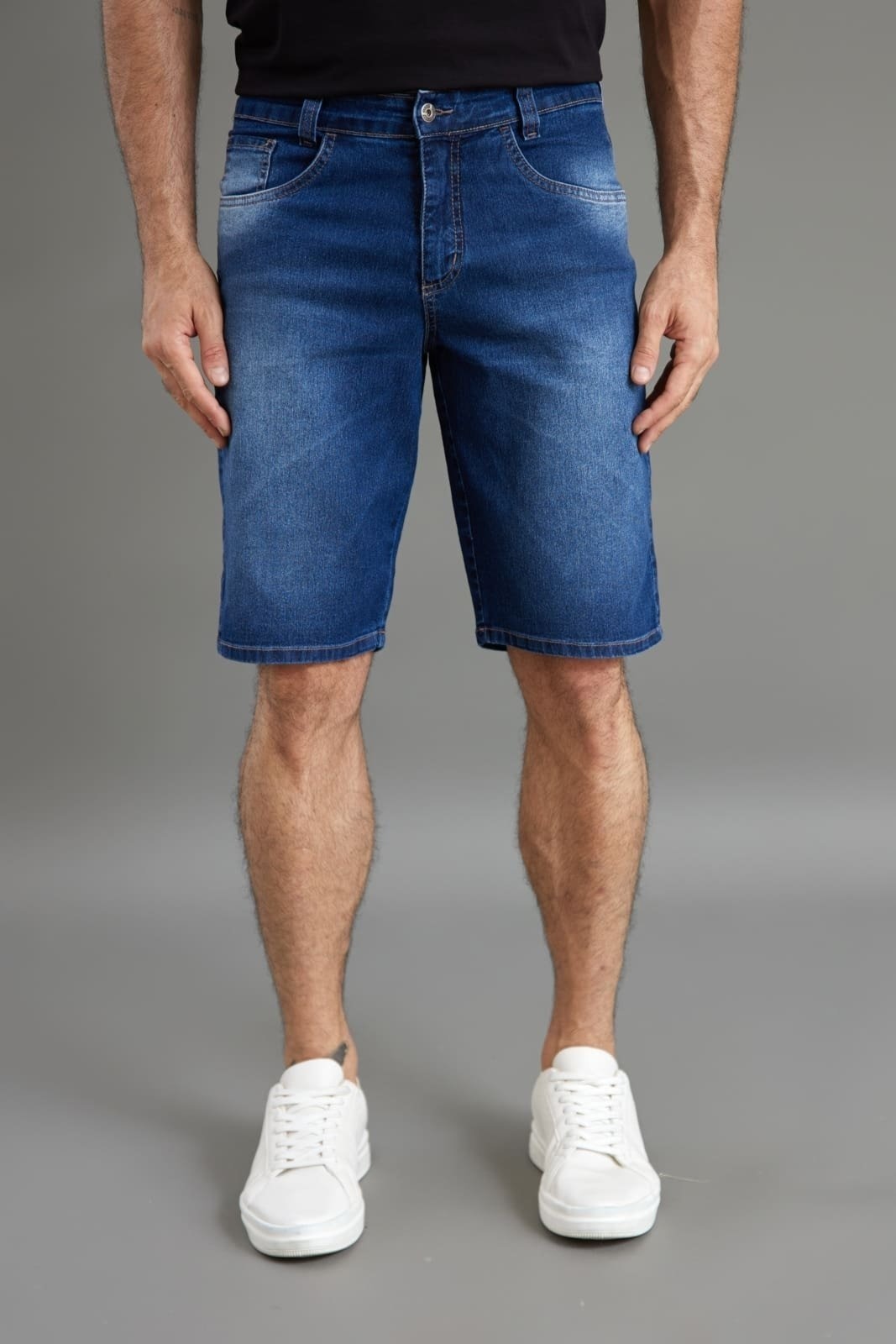 Imagem principal Bermuda Jeans Masculina Slim Fit Marmorizada LEMIER azul