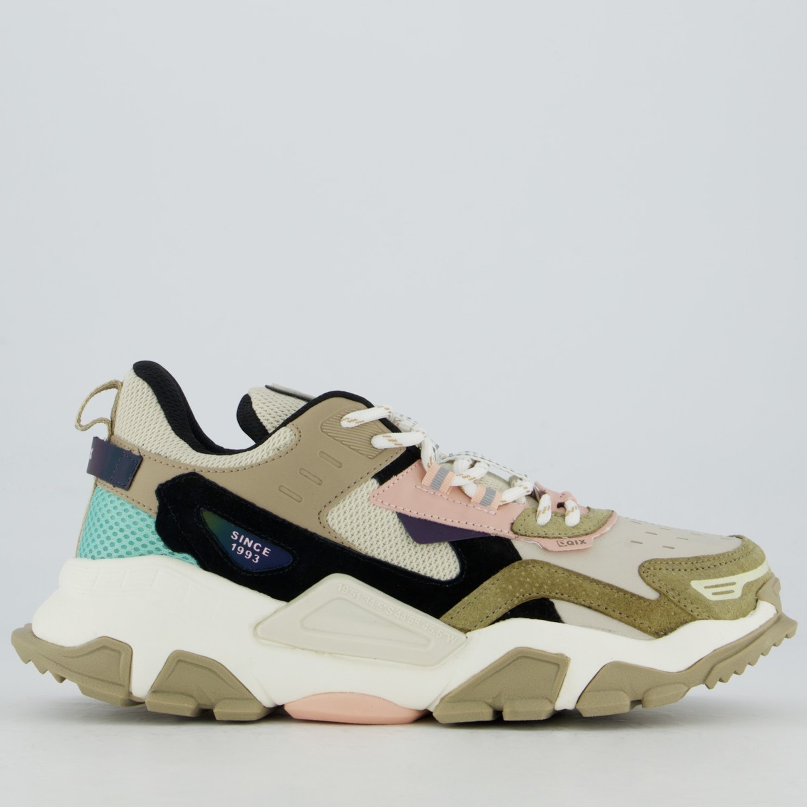 Imagem principal Tênis Qix Trek Reflexivo Esportivo Bege e Rose Qix bege rose