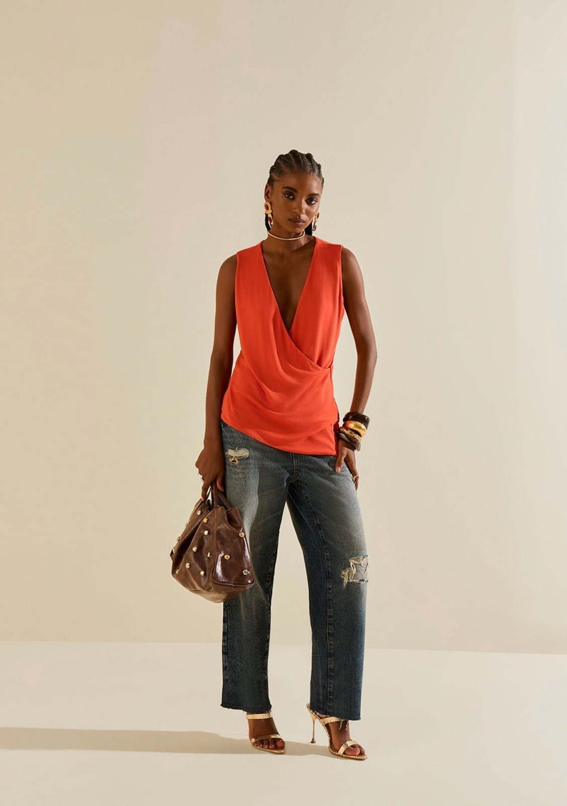 Imagem principal Calça Morena Rosa Reta Alta Azul Morena Rosa azul rosa