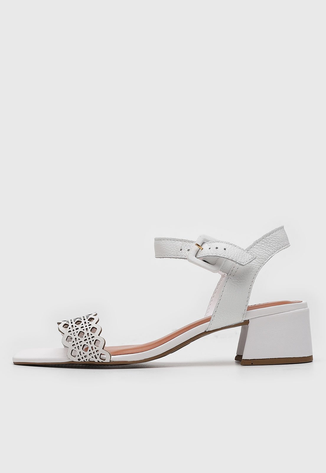 Imagem principal Sandália Feminina Bottero Salto Baixo Recorte Laser Branca Bottero branco