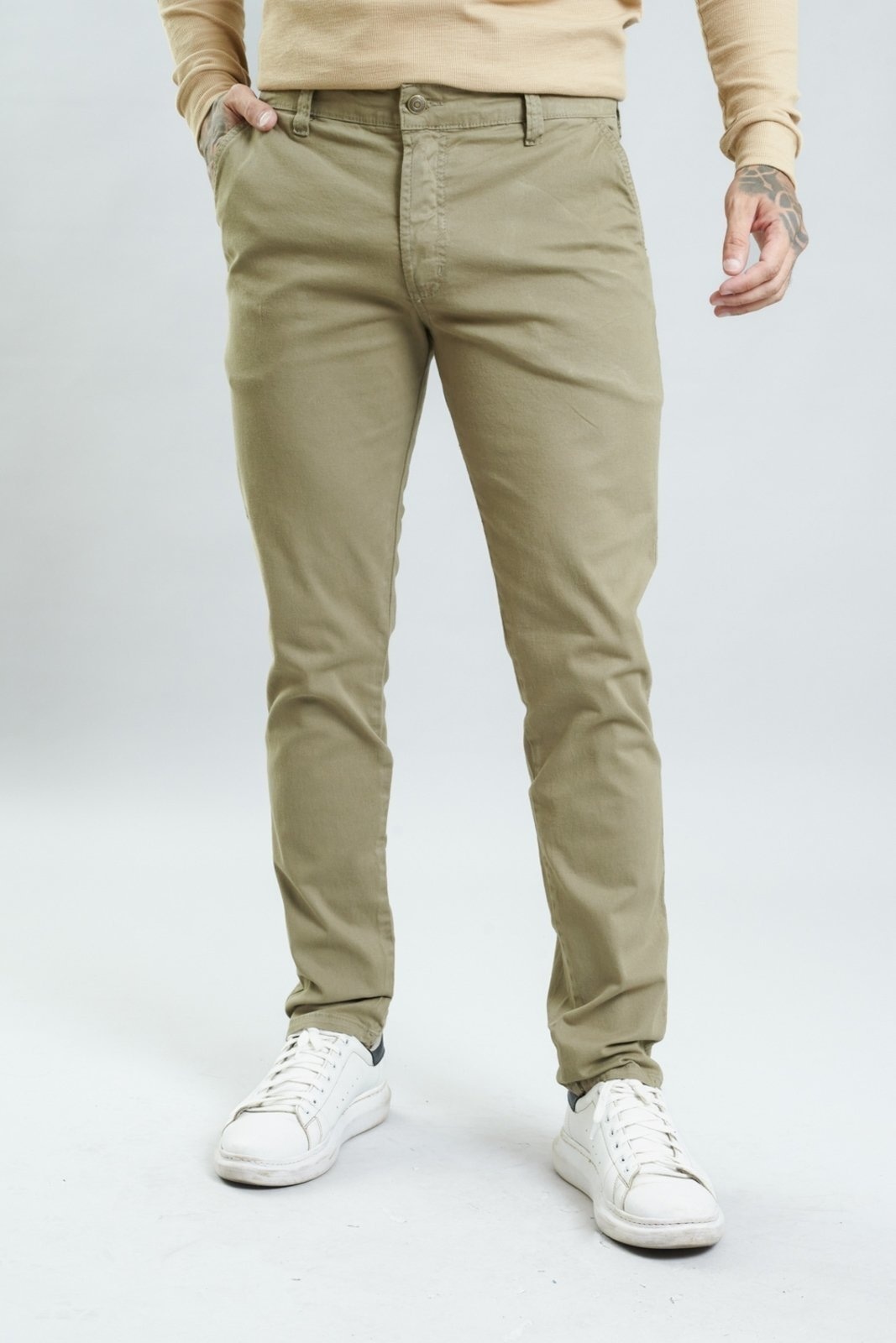 Imagem principal Calça de Sarja Sport Fino Masculina Color Dialogo Jeans verde/verde militar/verde oliva