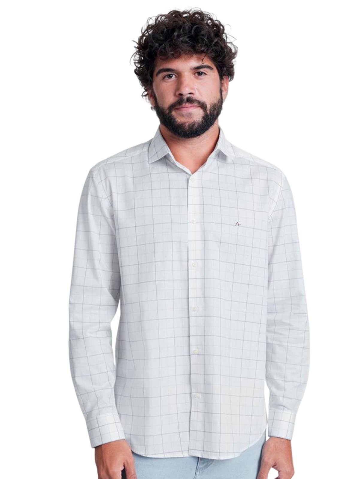 Imagem principal Camisa Aramis Masculina Regular Tricoline Large Xadrez Off-White Aramis off-white white