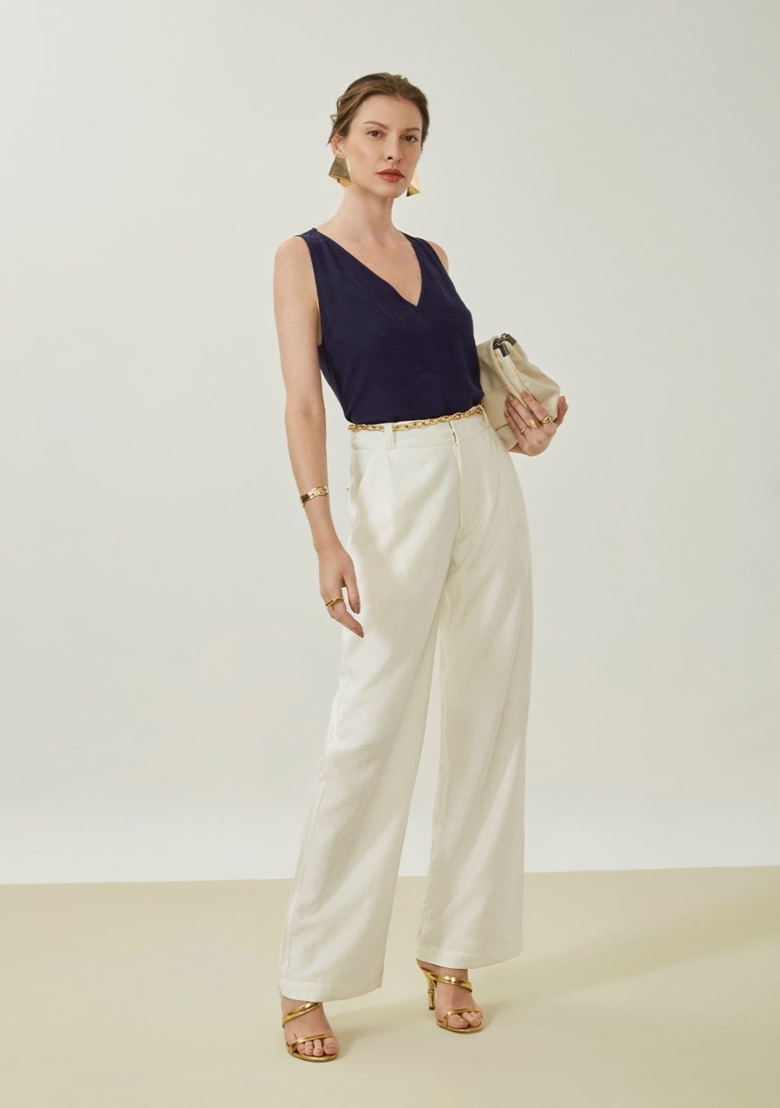 Imagem principal Calça Maria Valentina Reta Alta Off-white Maria Valentina off-white white