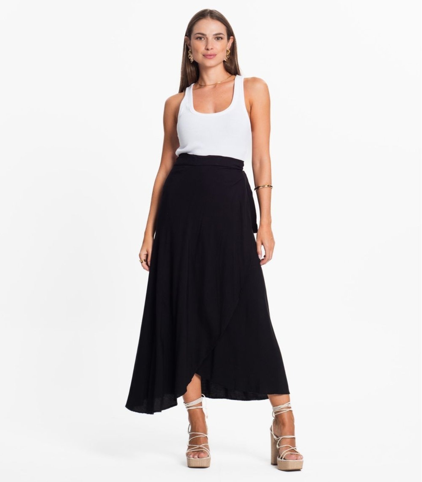 Imagem principal Saia Midi Amarração Envelope Select Select rosa