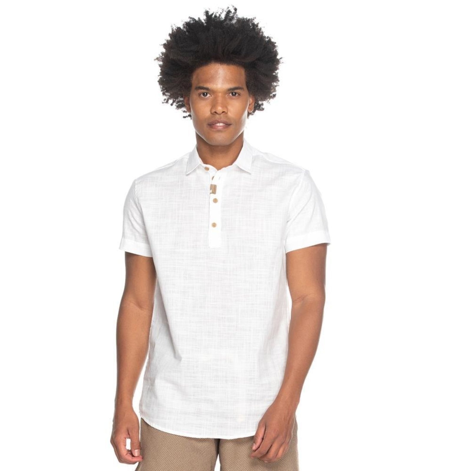 Imagem principal Camisa Social Teodoro MC Slim Fit Masculina Algodão Casual G TEODORO CAMISARIA branco