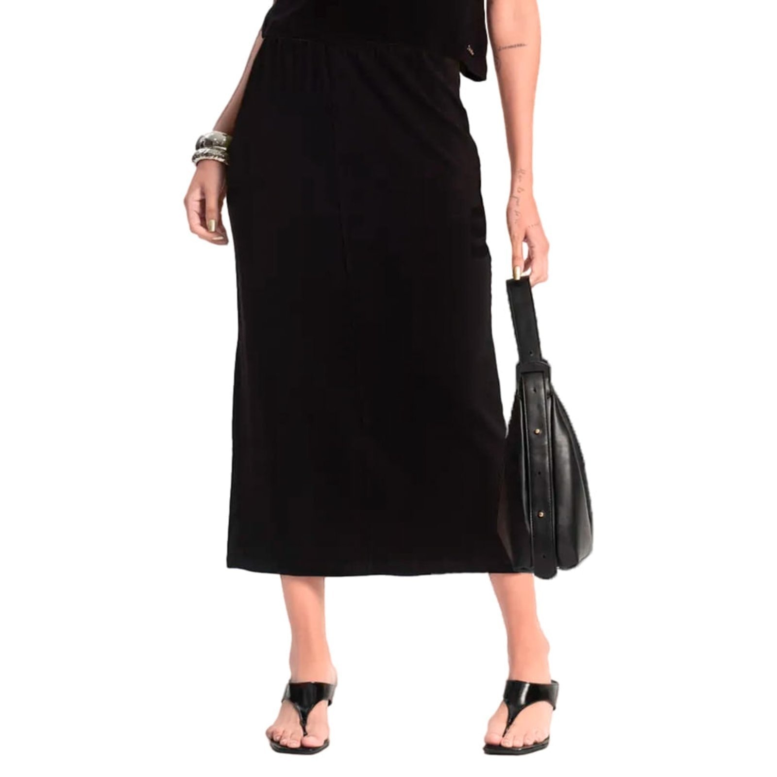 Imagem principal Saia Midi Feminina Rovitex em Moletinho Rovitex preto