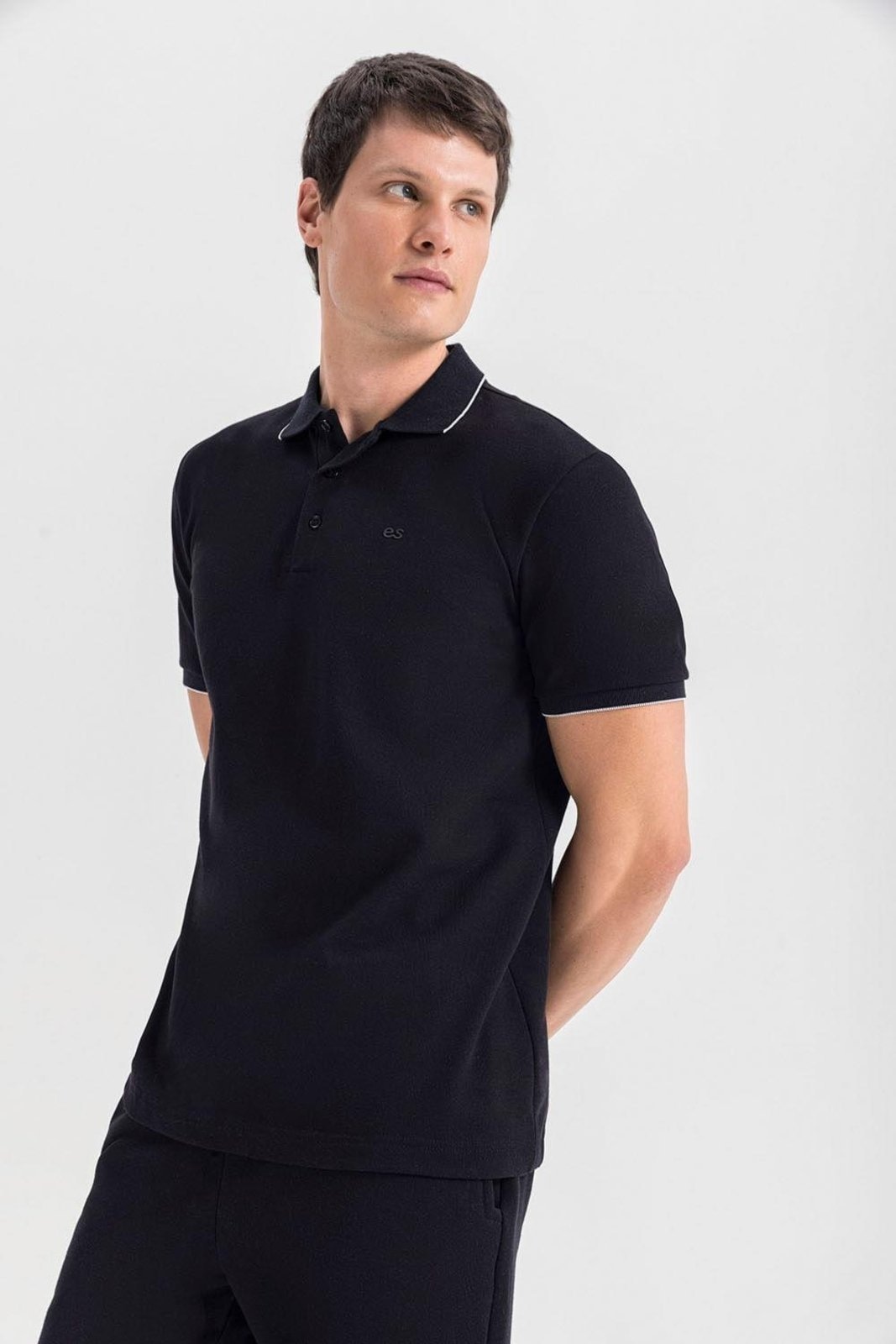 Imagem principal Camisa Polo Masculina Em Piquet Top Essendi Essendi preto