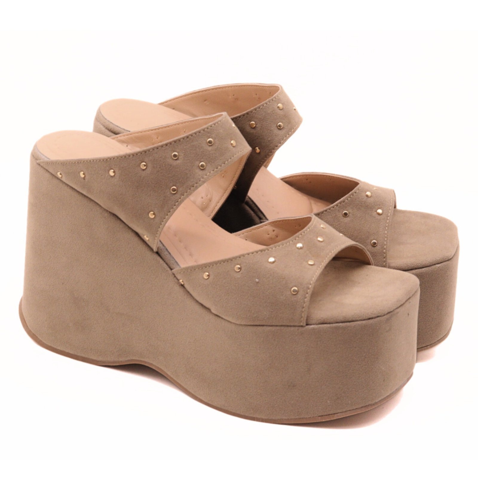 Imagem principal Tamanco Feminino Anabela Plataforma Flor da Pele 182179 Camurça Aveia Flor da Pele bege