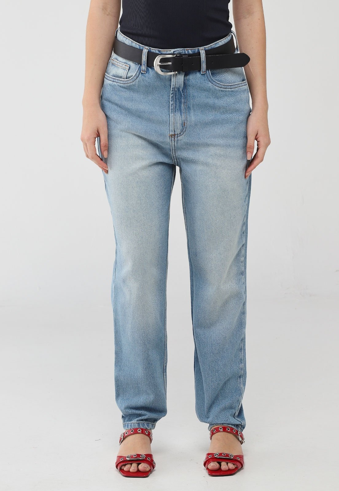 Imagem principal Calça Jeans Feminina My Favorite Mom Super Alta Claro My Favorite azul