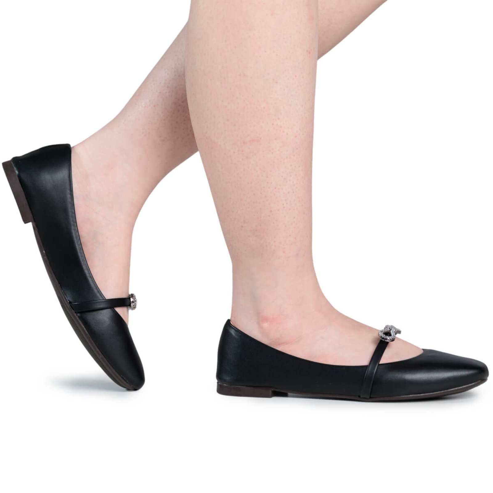 Imagem principal Sapatilha Feminina Flat Bailarina Tira com Laço ABS Confortável Via Angel 9302 VIA ANGEL preto