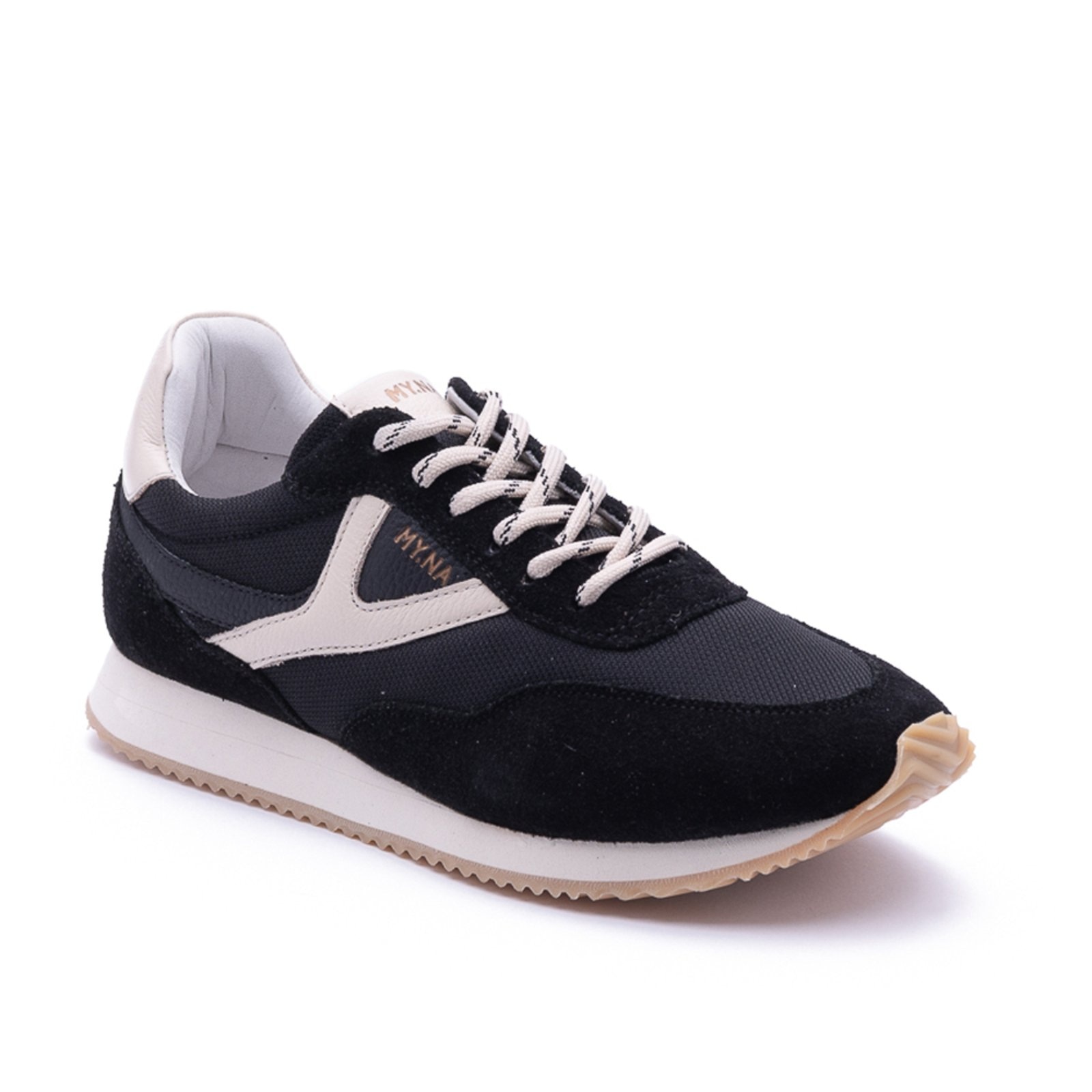 Imagem principal Tênis MY.NA Y9 Couro Legítimo Preto com Detalhes em Off White MY.NA preto white