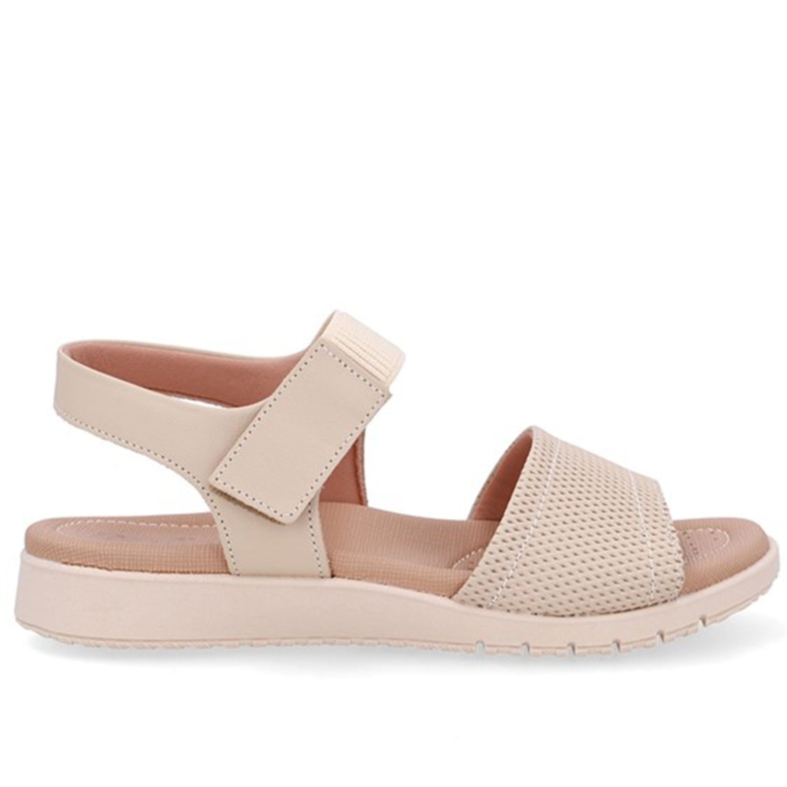 Imagem principal Sandália Salto Baixo Couro Fecho-Flex Usaflex Vanilla-002 Usaflex bege