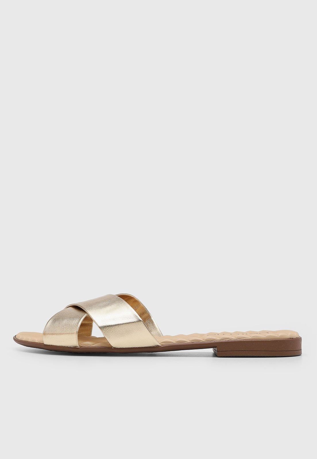 Imagem principal Rasteira Feminina Beira Rio Tiras Cruzadas Dourada BEIRA RIO dourado