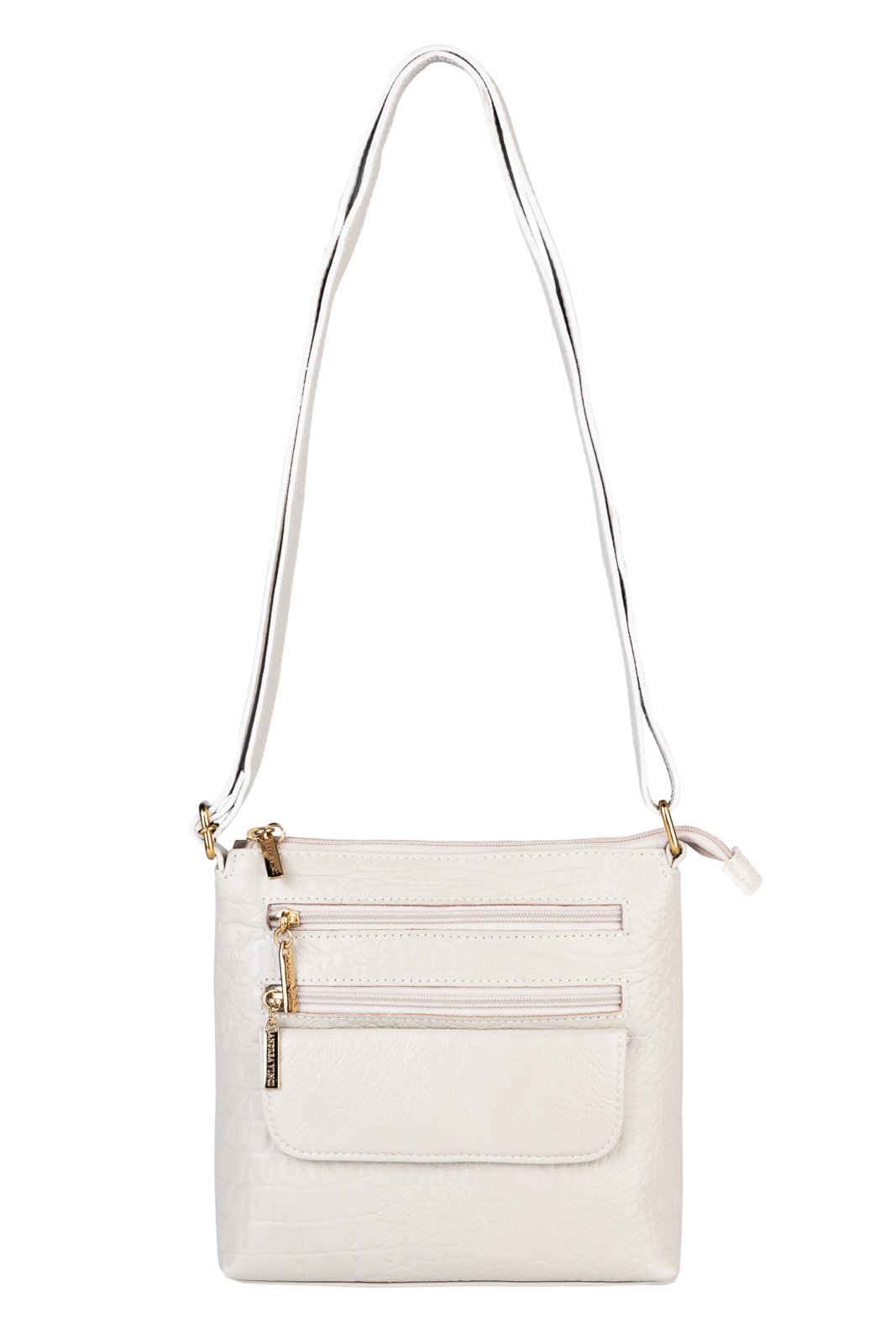 Imagem principal Bolsa transversal de couro croco Maura - Marfim Andrea Vinci vermelho