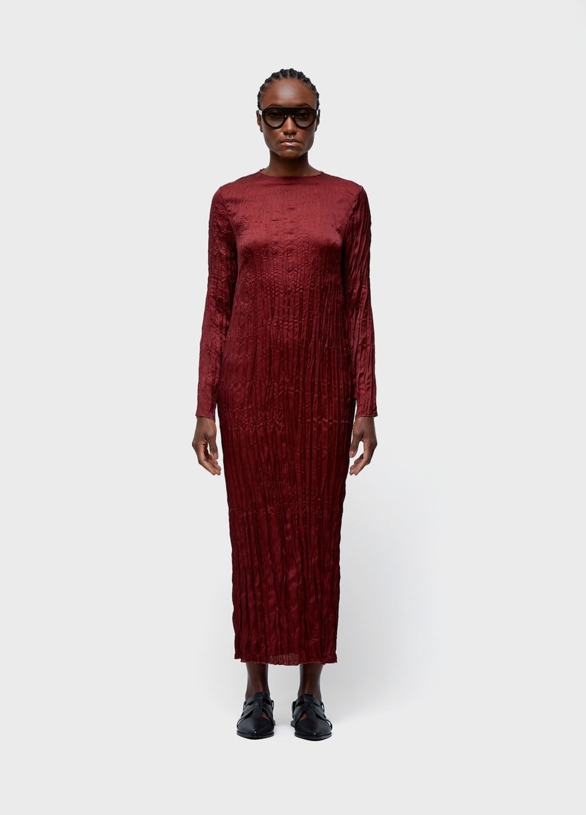 Imagem principal Vestido longo wrinkled satin double Osklen vinho