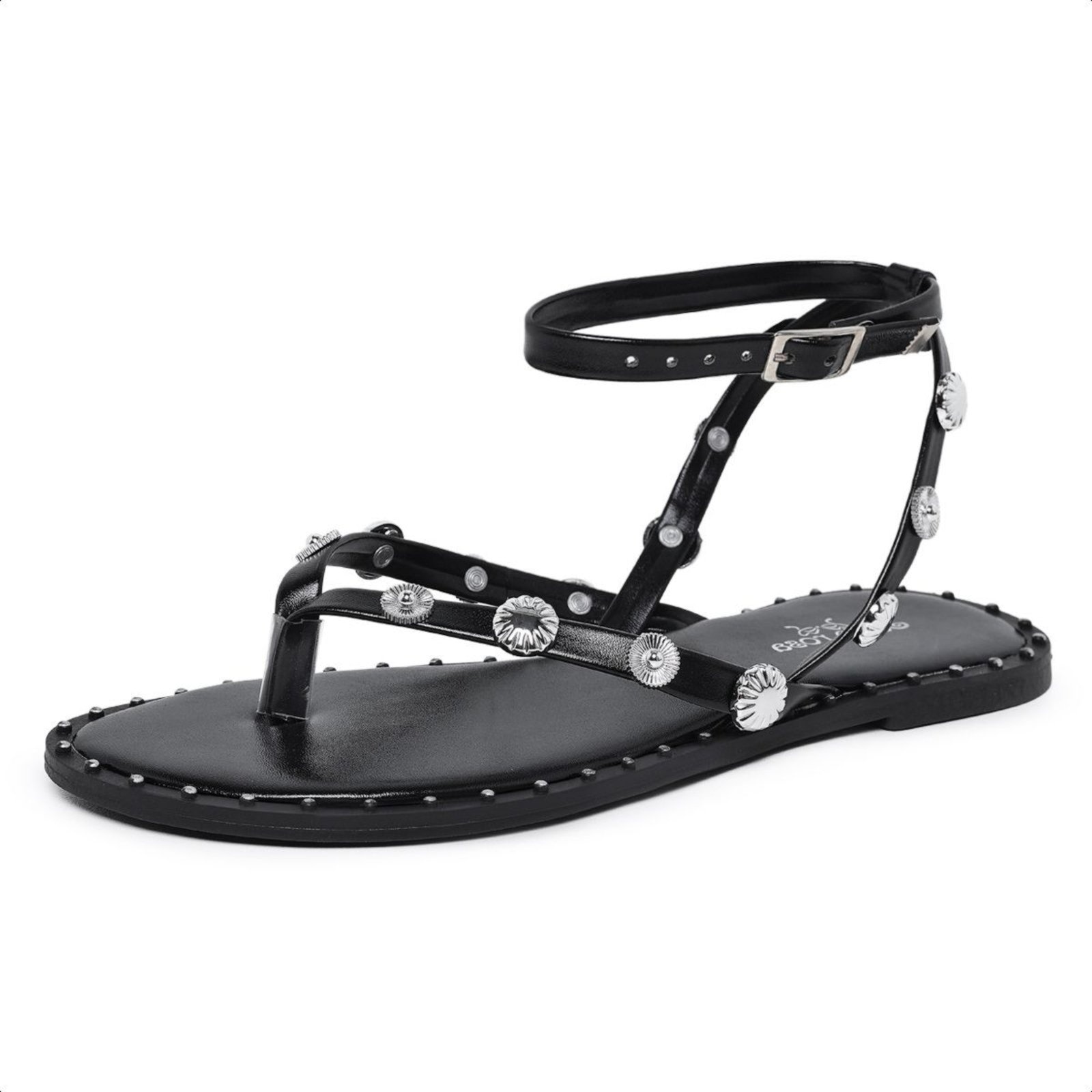 Imagem principal Sandália Feminina Rasteira Preta Medalha Verão Santa Rosa preto