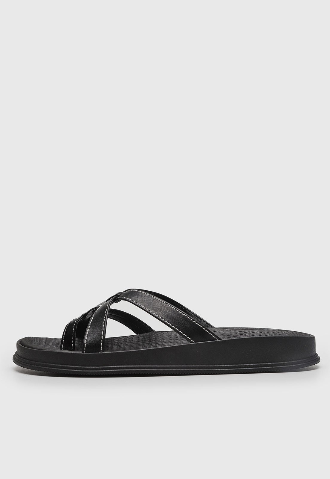 Imagem principal Rasteira Feminina Moleca Tiras Cruzadas Preta MOLECA preto