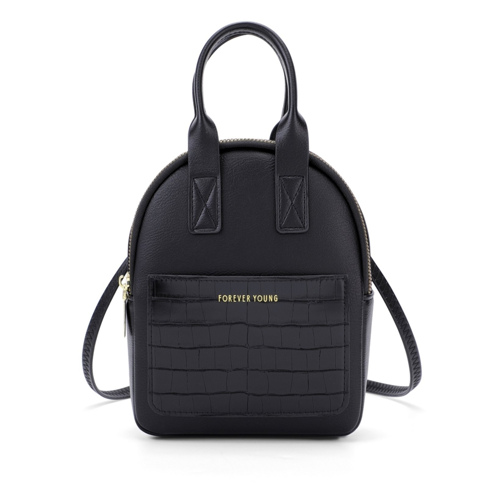 Imagem principal Mini Mochila Bolsa Feminina Transversal Tiracolo Preta Perfect For You preto