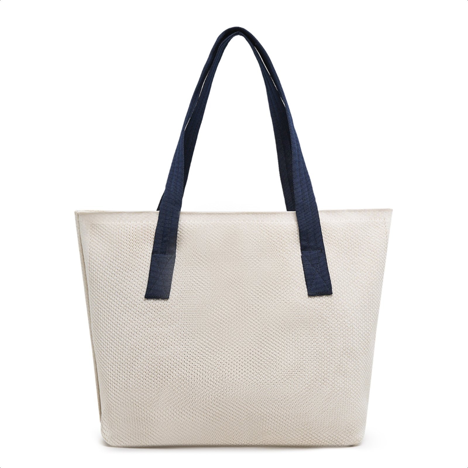 Imagem principal Bolsa Feminina Sacola De Ombro Moda Praia Bordada Tipo Tricô Alça Têxtil Dia a Dia Casual CARMELO SHOES bege