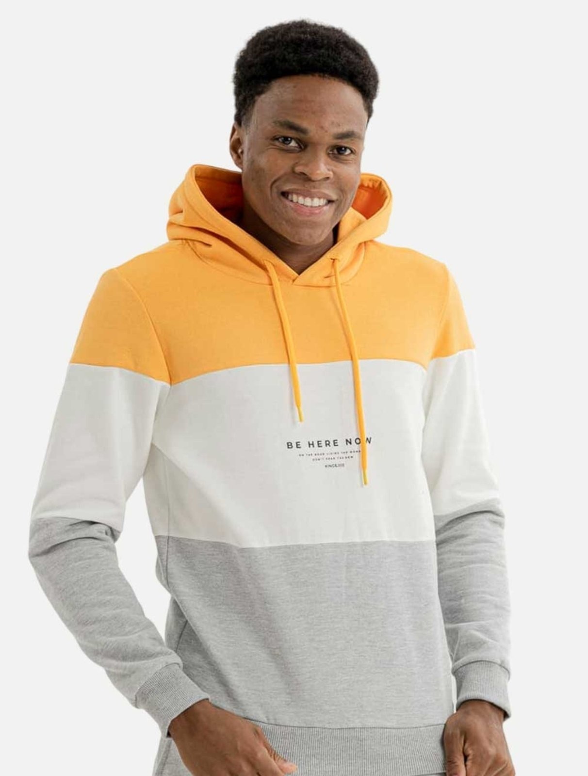 Imagem principal Moletom King & Joe Regular C/Capuz Tricolor MO22111 Am/Br/Cz King E Joe amarelo