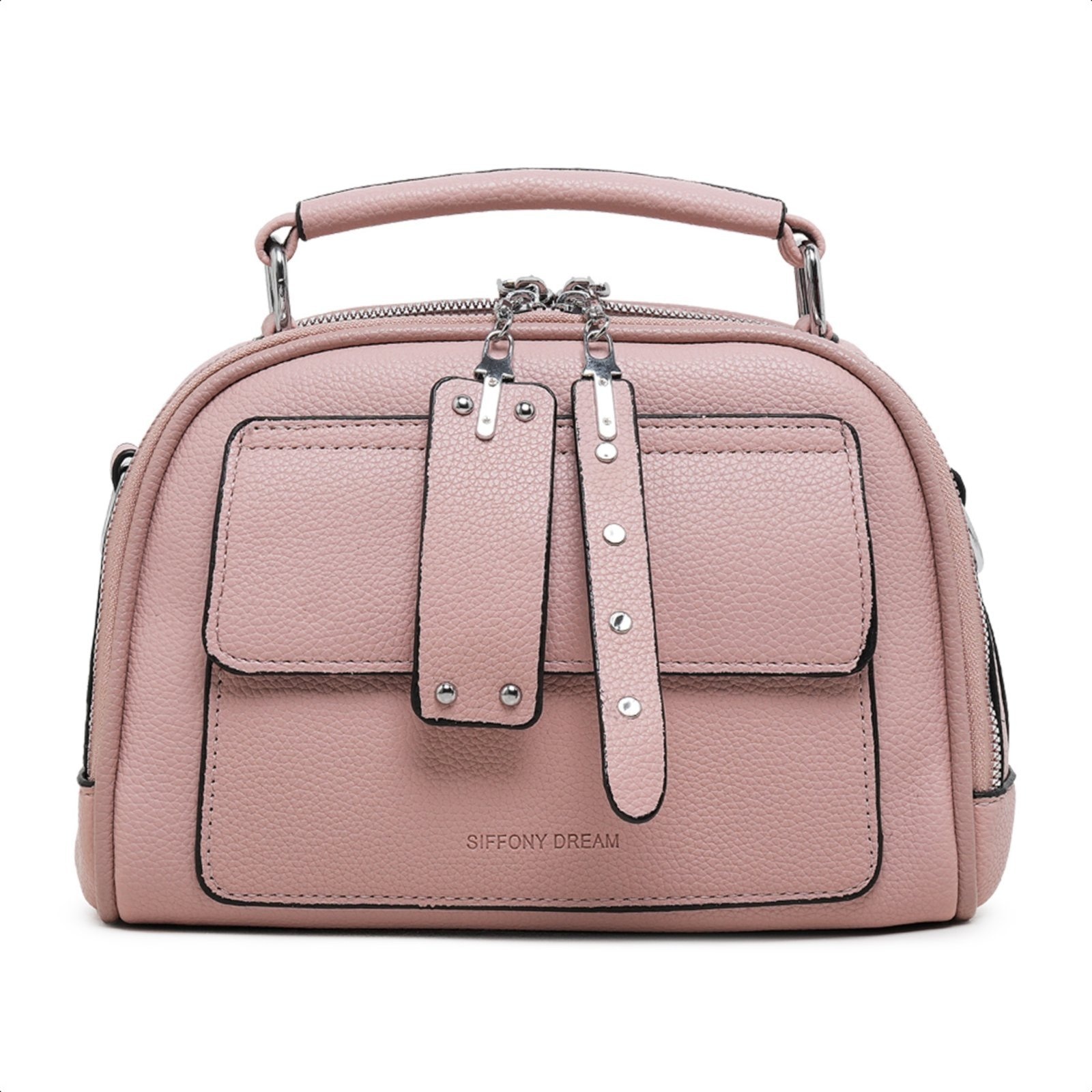 Imagem principal Bolsa Transversal Couro Bolsinha Feminina Moderna Compacta Pinneri rosa