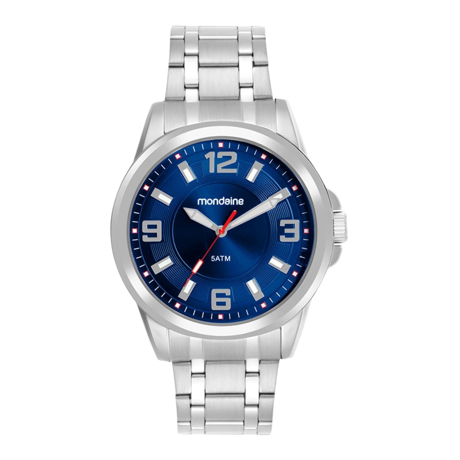 Imagem principal Relógio Masculino Mondaine Aço Prata Mostrador Azul Mondaine prata azul