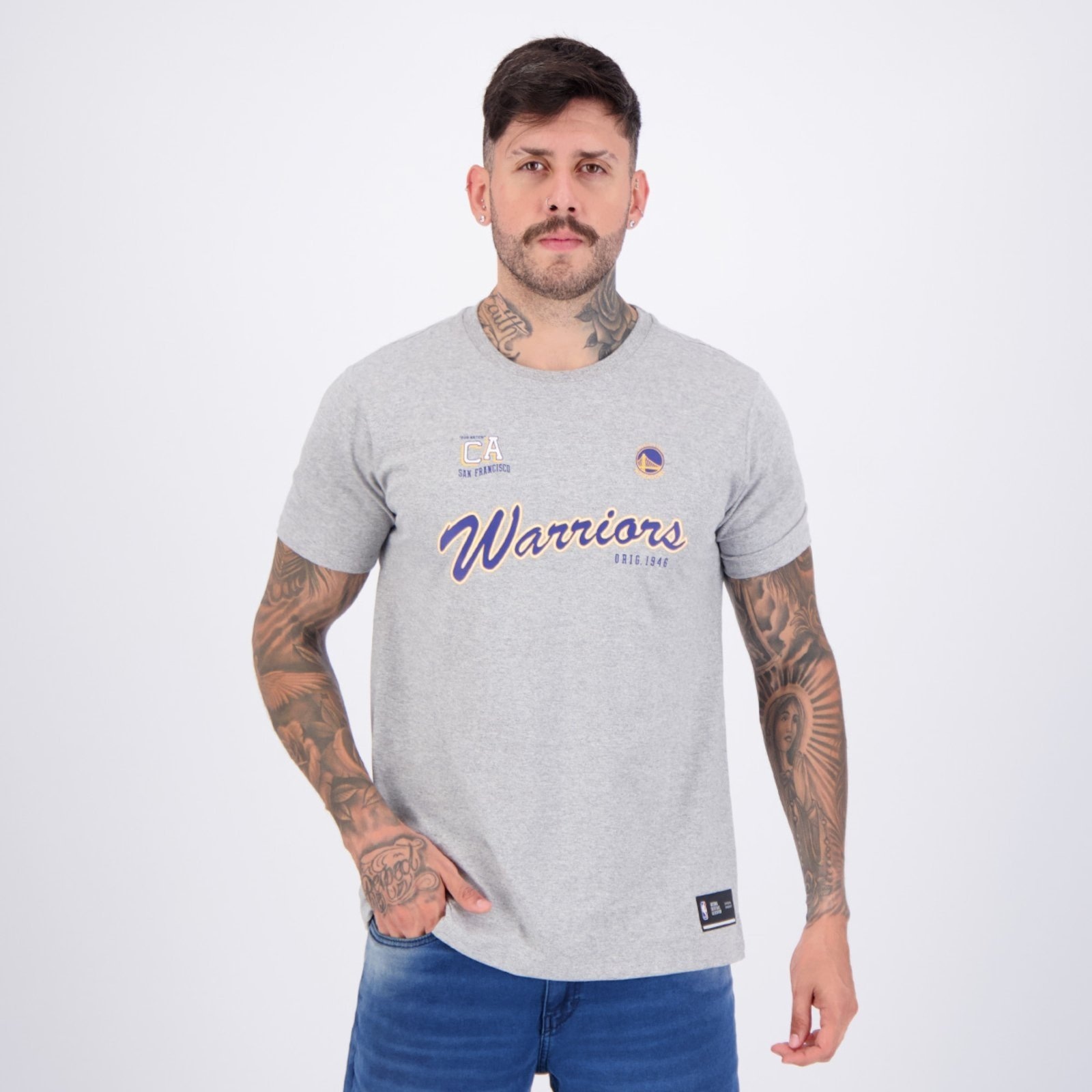 Imagem principal Camiseta NBA Golden State Warriors Cursive NBA cinza