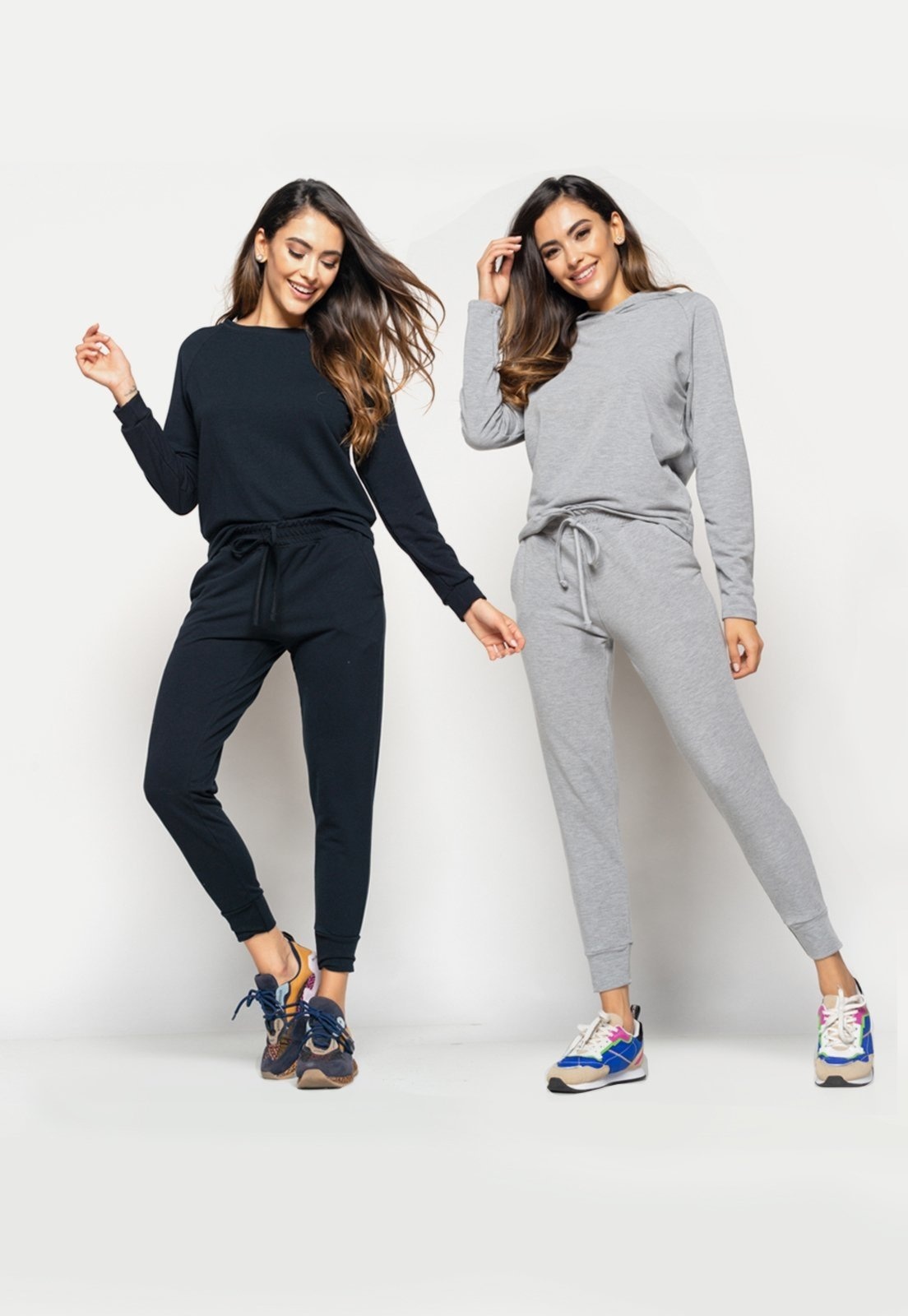 Imagem principal Kit 2 Calças Salvatore Comfy Jogger Moletinho Preto e Mescla Salvatore Fashion cinza