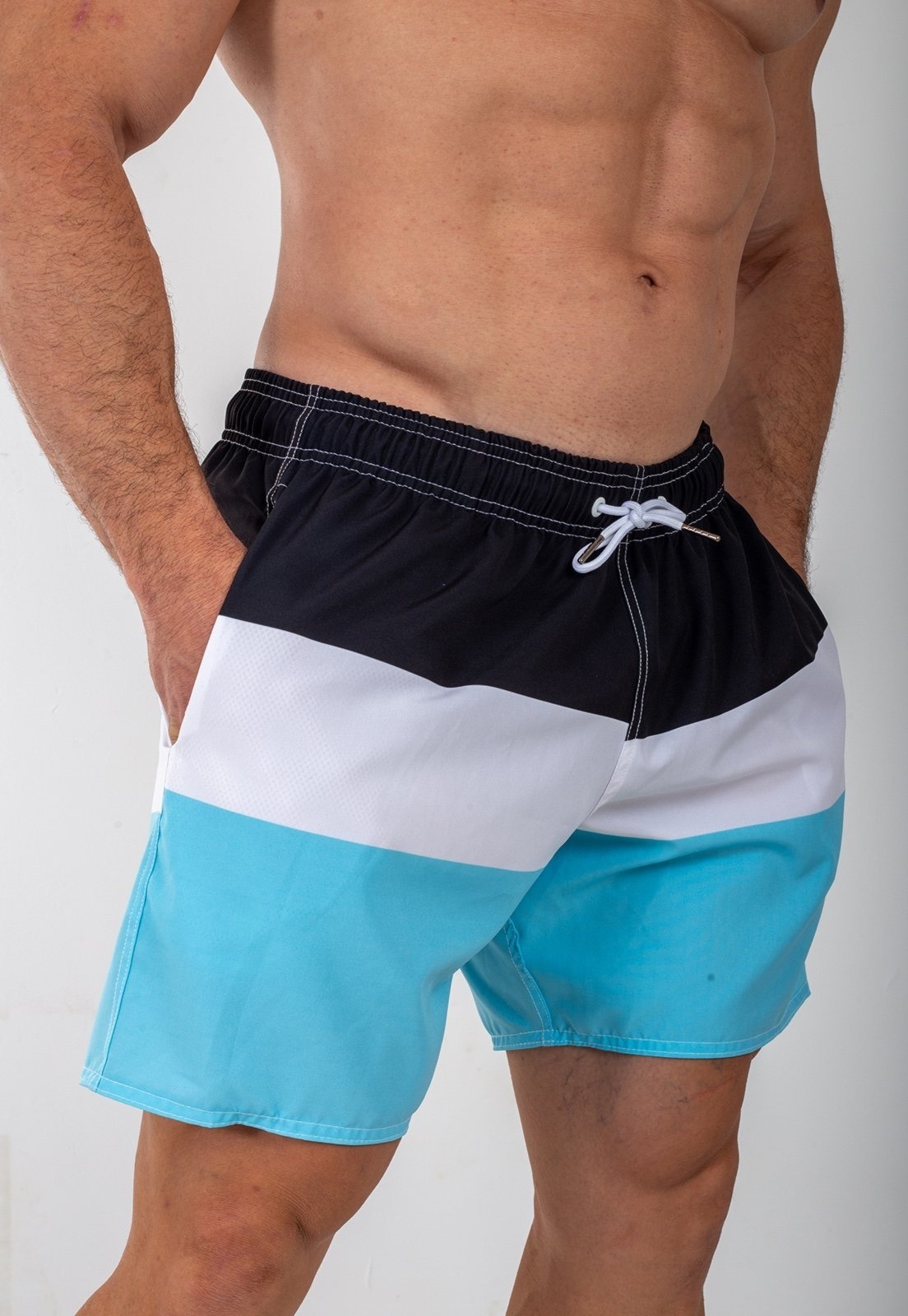 Imagem principal Short Bermuda Praia Dulk Blue Hit Listrado Dulk azul/branco/preto blue