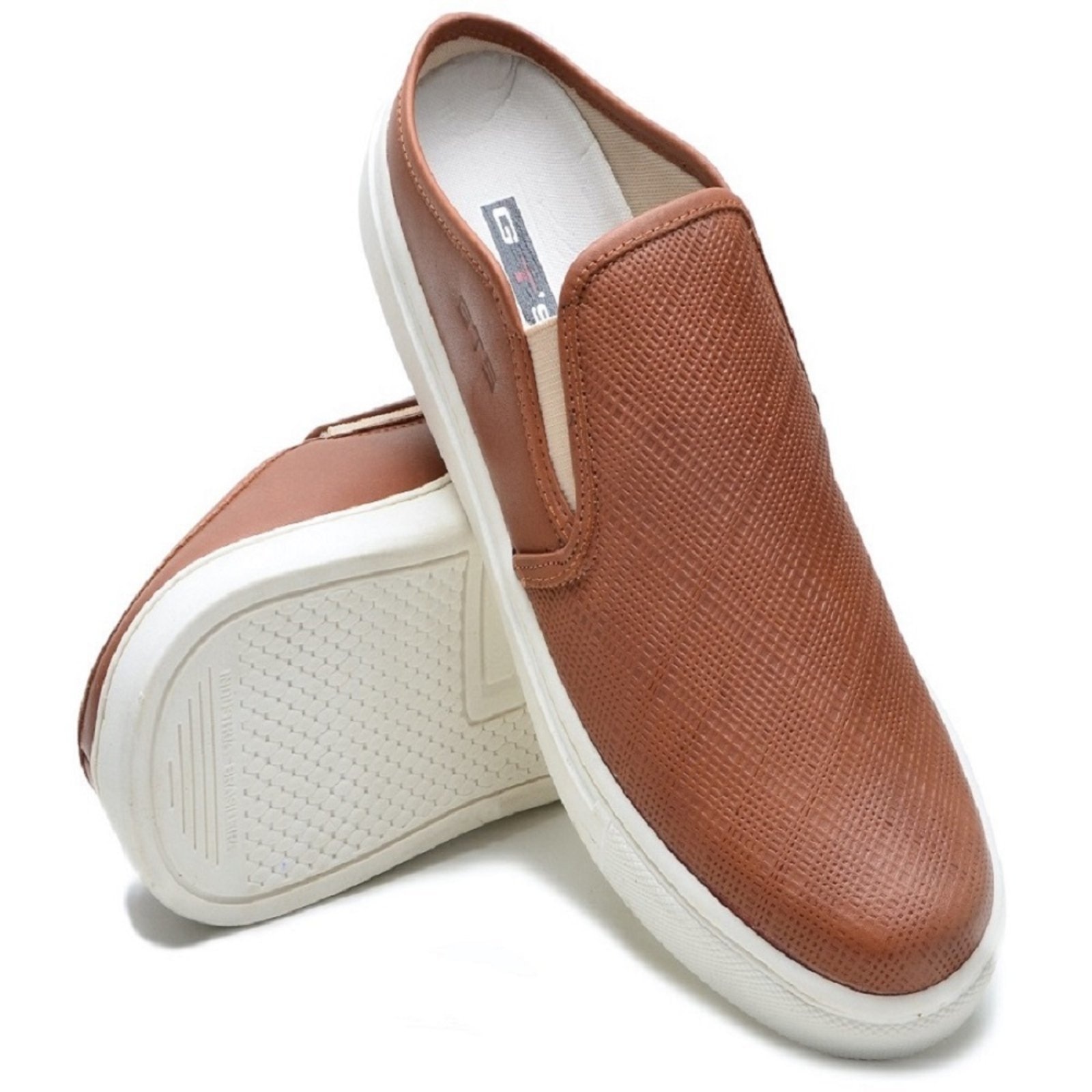 Imagem principal Mule Couro Casual Slip On Babuche Masculino Solado Flat Confortável Prático Versátil Whisky super shoes marrom
