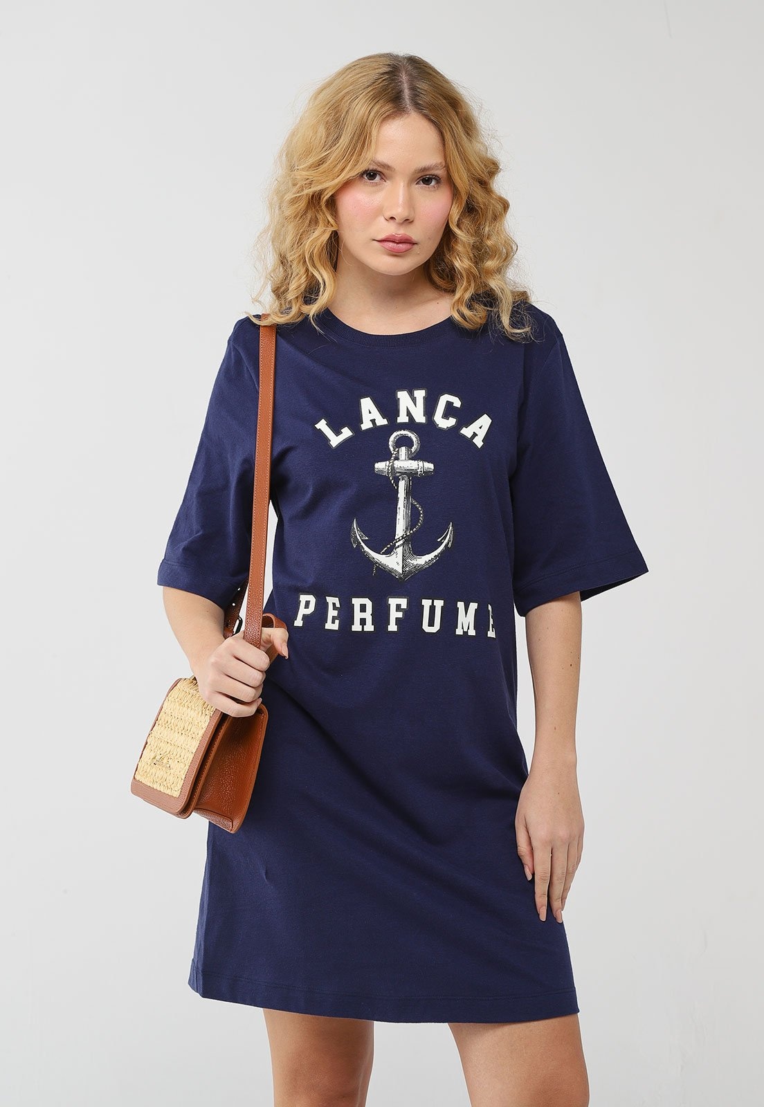 Imagem principal Vestido Feminino Lança Perfume Estampa Náutica Lança Perfume azul marinho