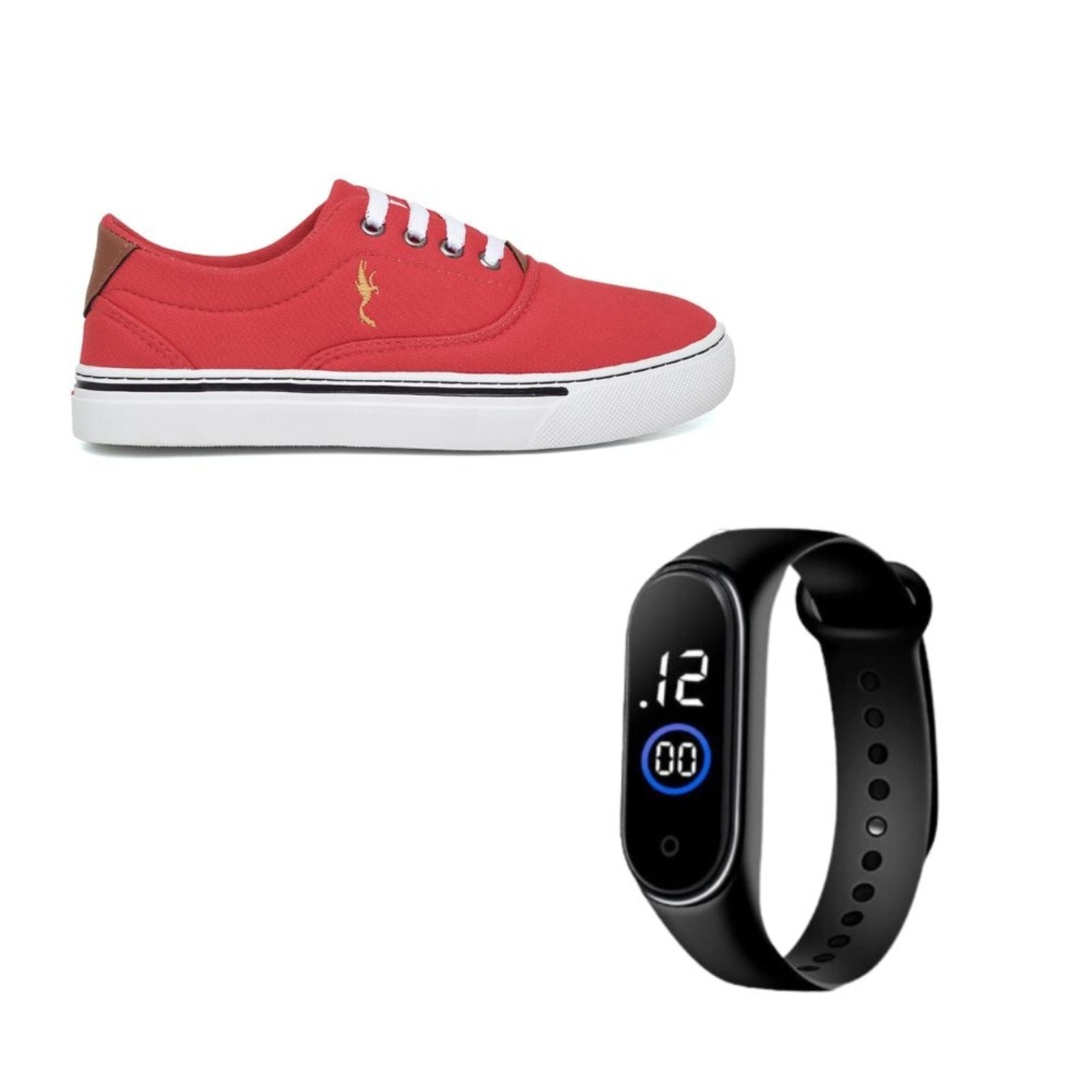 Imagem principal Tênis Sapatênis Feminino Estiloso Vermelho Polo Blu com Relógio Digital do 33 ao 40 Polo Blu vermelho blu