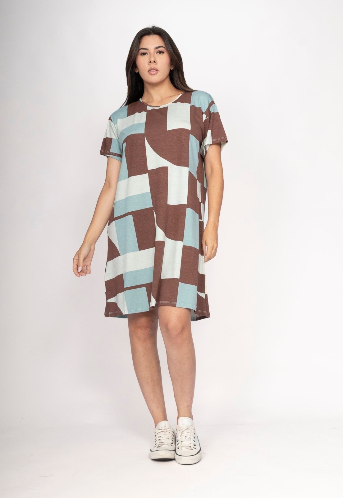 Imagem principal Vestido CabanaFree Amanayara Curto Malha Santa Rosa do Tocantins Cabanafree estampado rosa