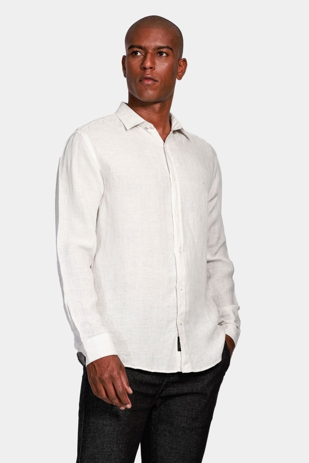 Imagem principal Camisa Aramis Aramis Manga Longa Slim em Linho Irlandês Gelo Aramis incolor