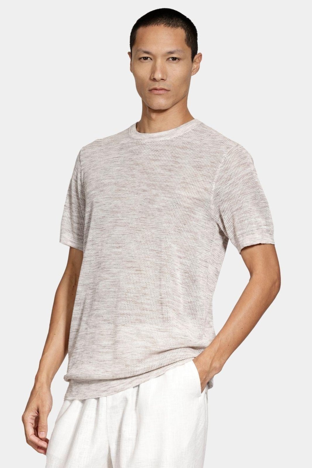 Imagem principal Camiseta Aramis Tricot Manga Curta Textura Natural Aramis nude natural