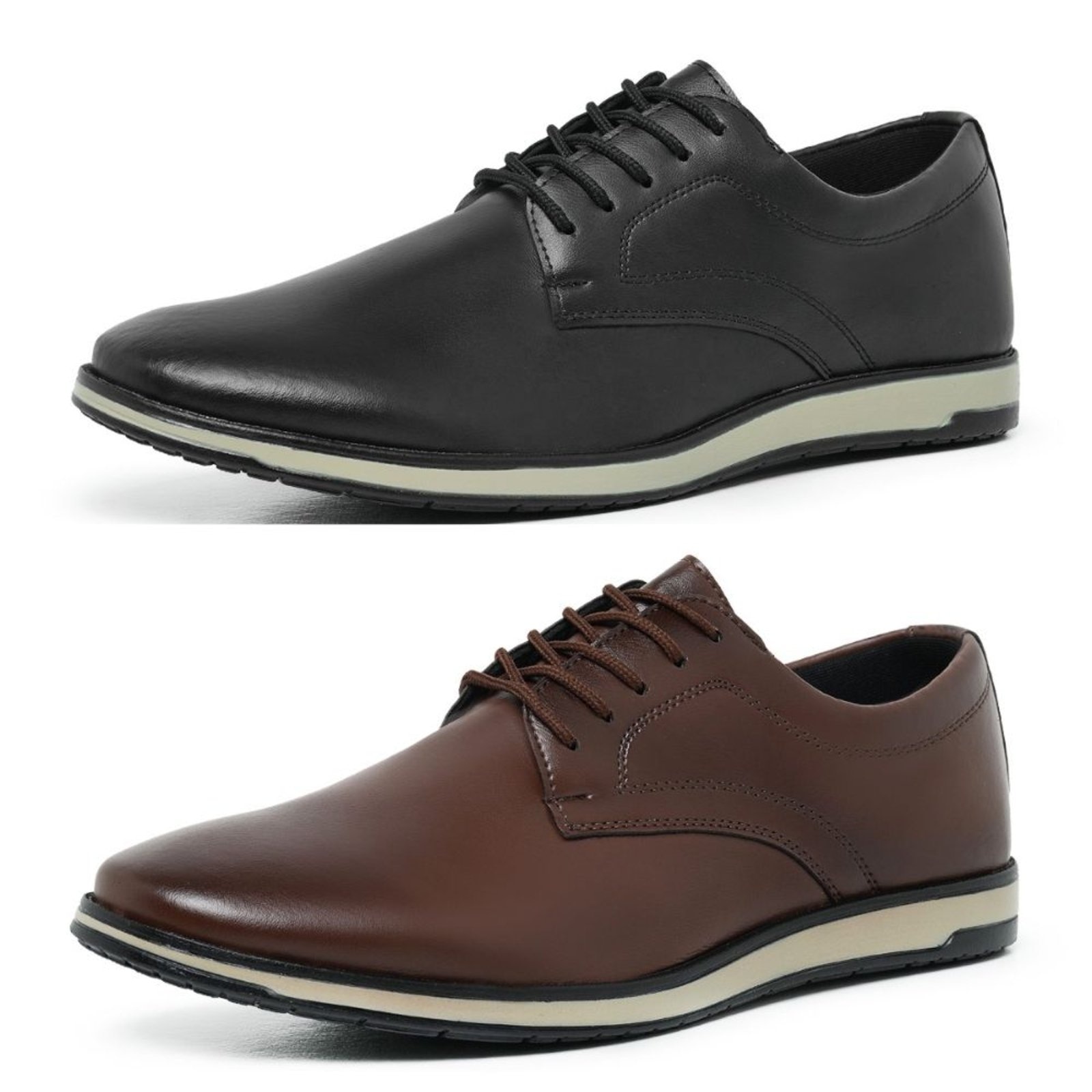 Imagem principal Kit 2 Sapato Social Oxford Confortável Masculino e Yes Basic marrom/preto