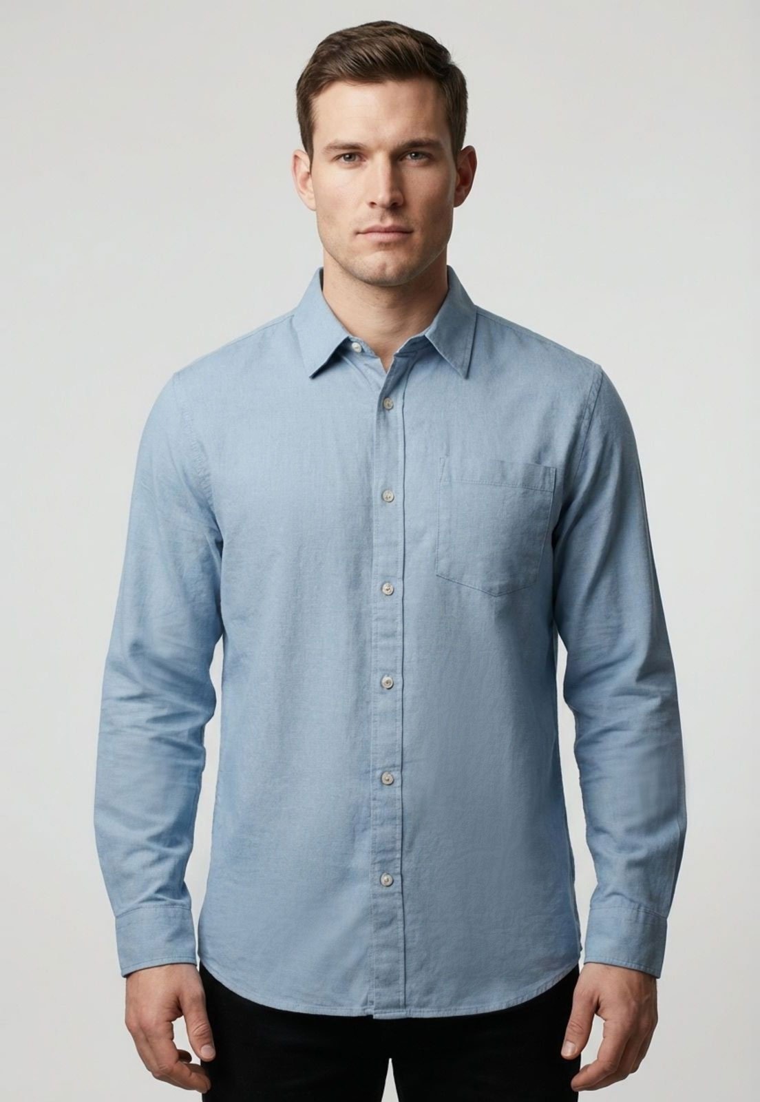 Imagem principal Camisa Masculina Hering Manga Longa Linho Viscose Hering azul