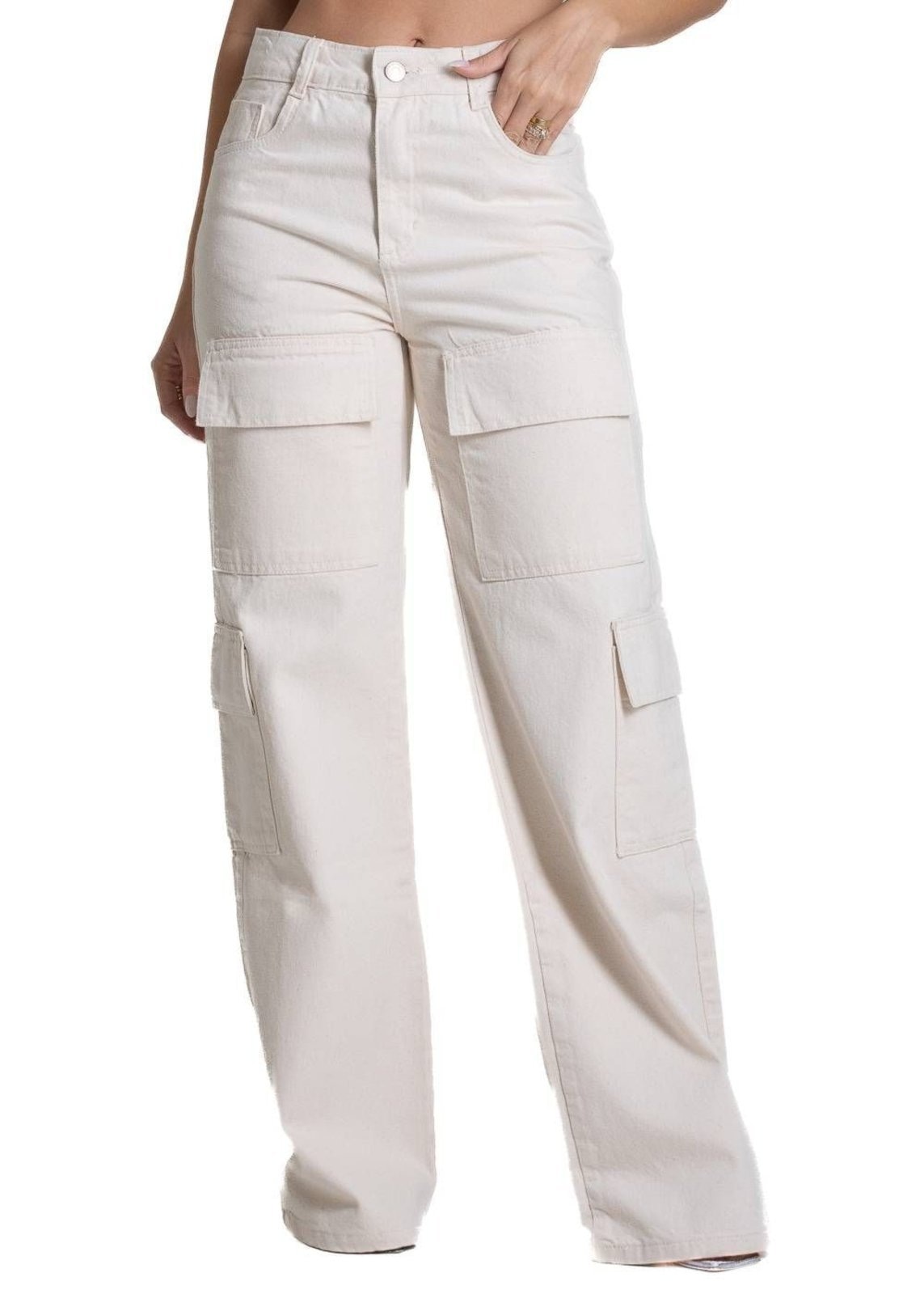 Imagem principal Calça Sarja Sawary Wide Leg - 281285 Sawary bege