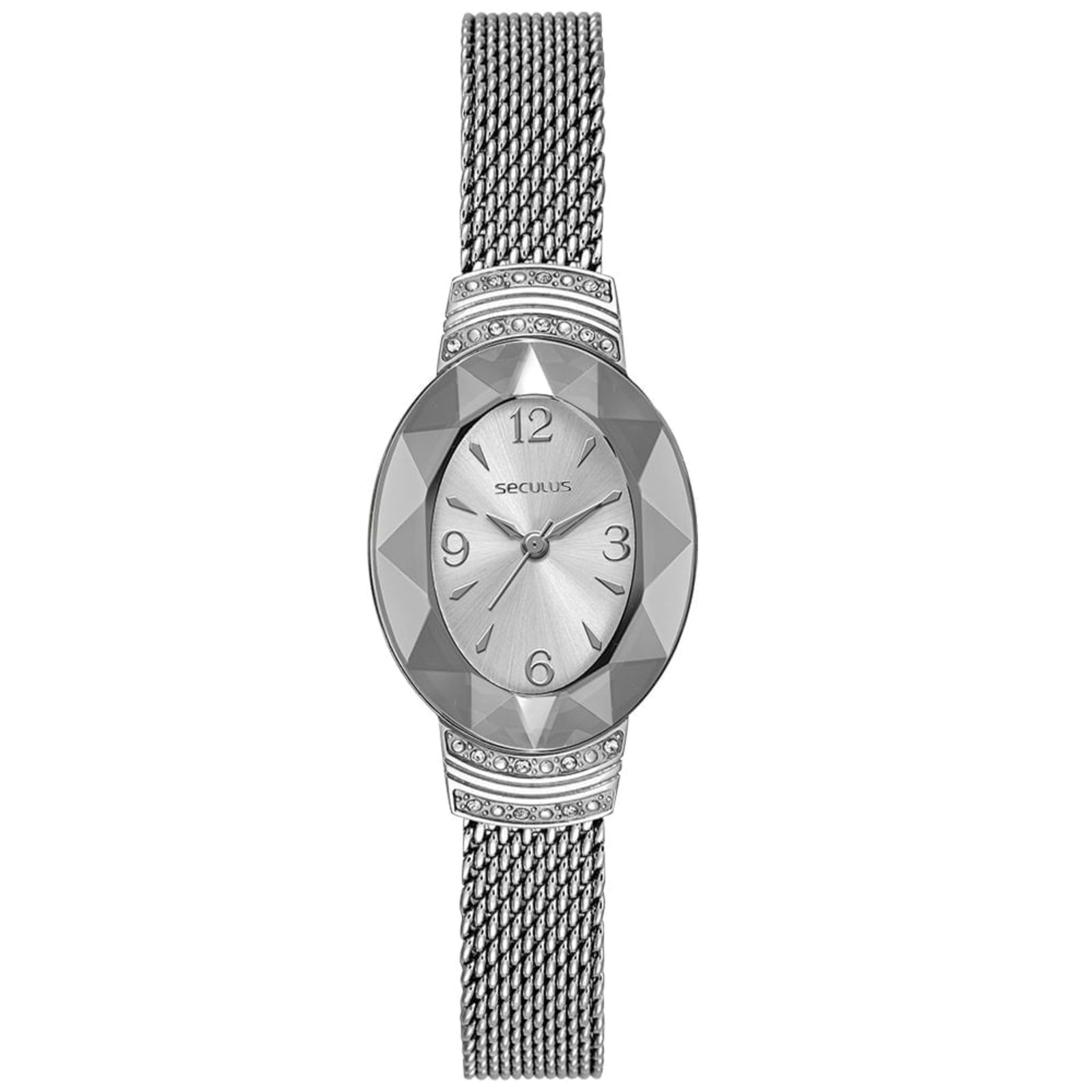 Imagem principal Relógio Feminino Seculus Oval Vidro Facetado Seculus prata