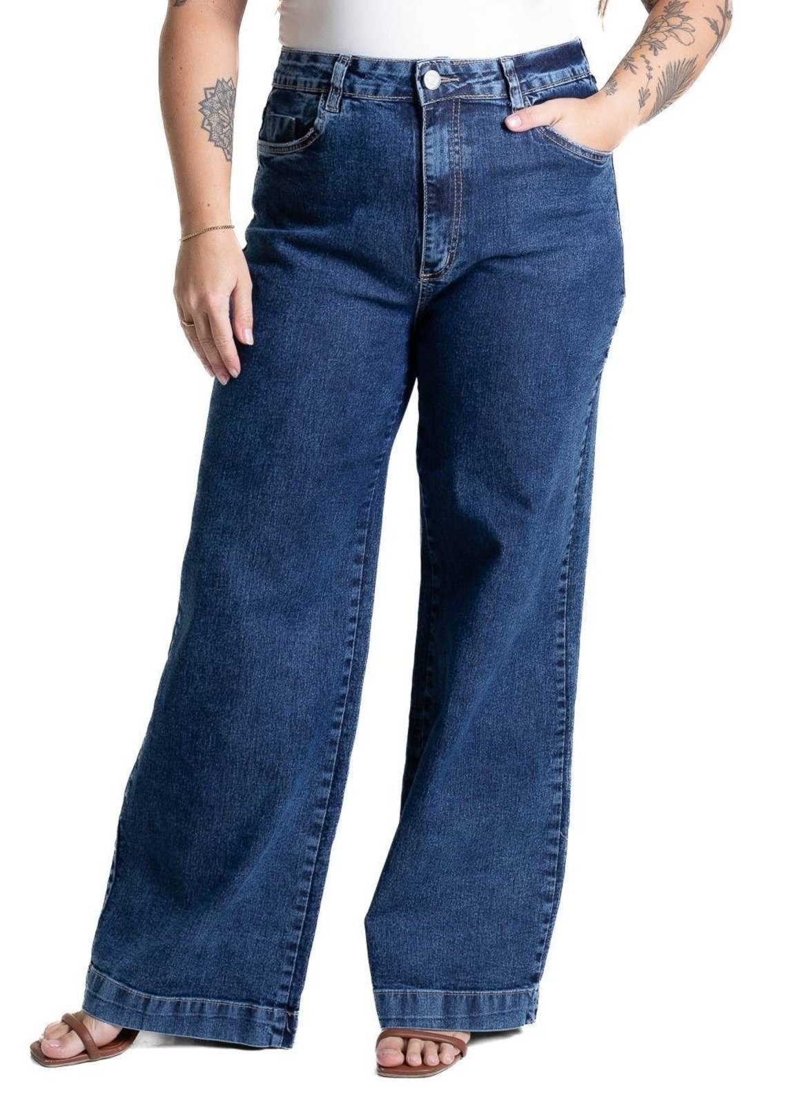 Imagem principal Calça Jeans Sawary Plus Size Wide Leg - 282102 Sawary azul