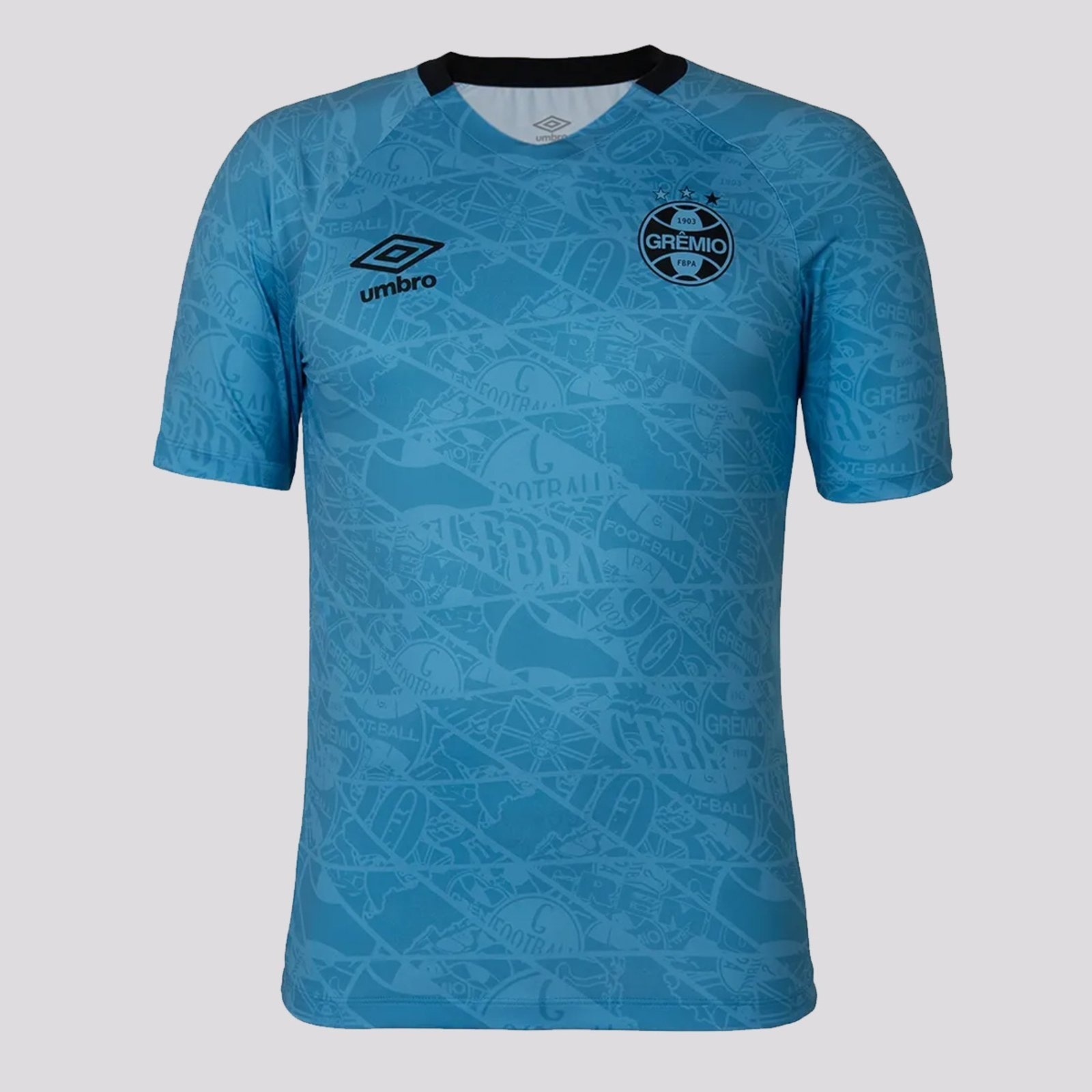 Imagem principal Camisa Umbro Grêmio Aquecimento 2025 e Preta Umbro azul