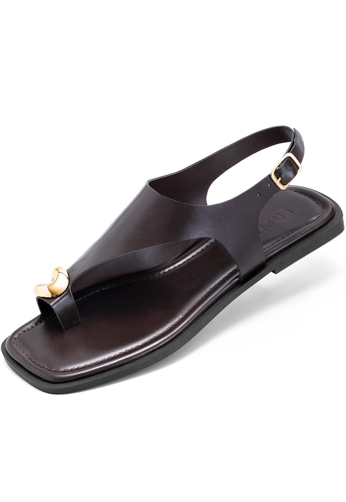 Imagem principal Sandália Rasteira Feminina Lumiss Enfeite Metalizado Confortável LUMISS marrom