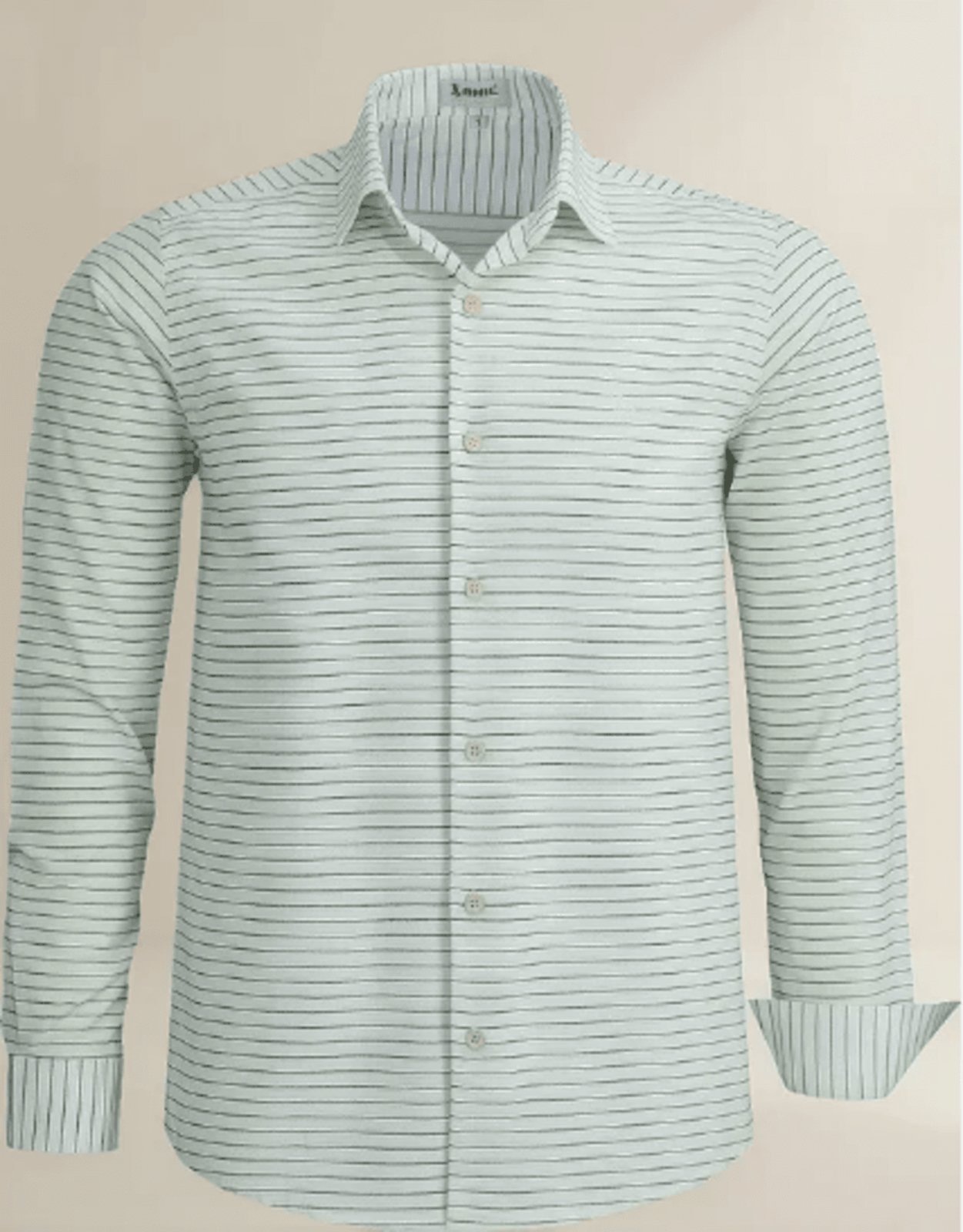 Imagem principal Camisa Social Amil Listrada Andor Algodão Fácil de Passar Macia M/Longa Luxo Off White Amil amarelo white