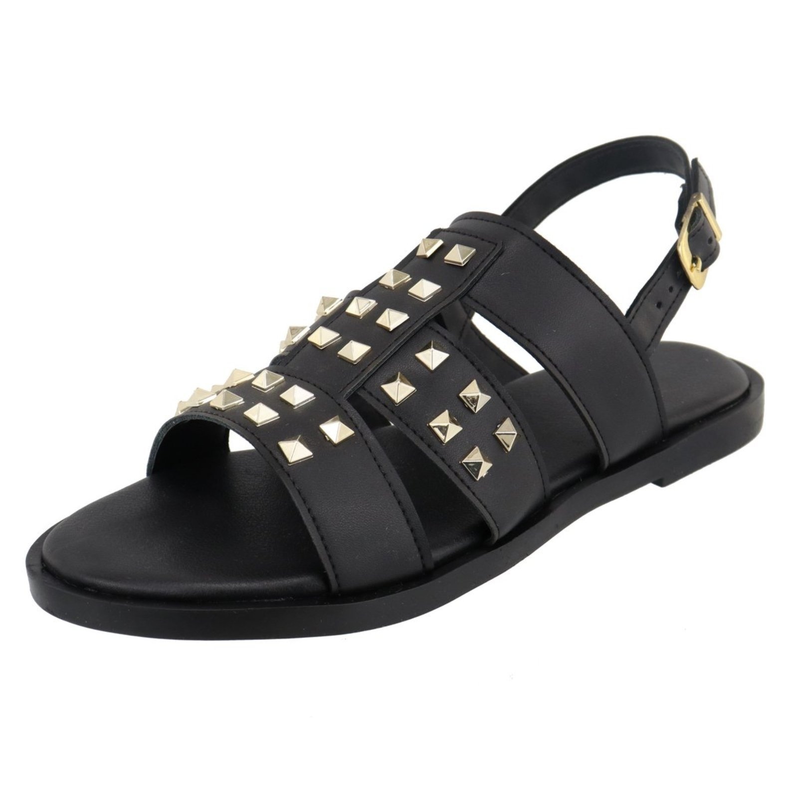 Imagem principal Rasteira Sandália Feminina Piramides Lançamento Preta TELLINI STORE preto